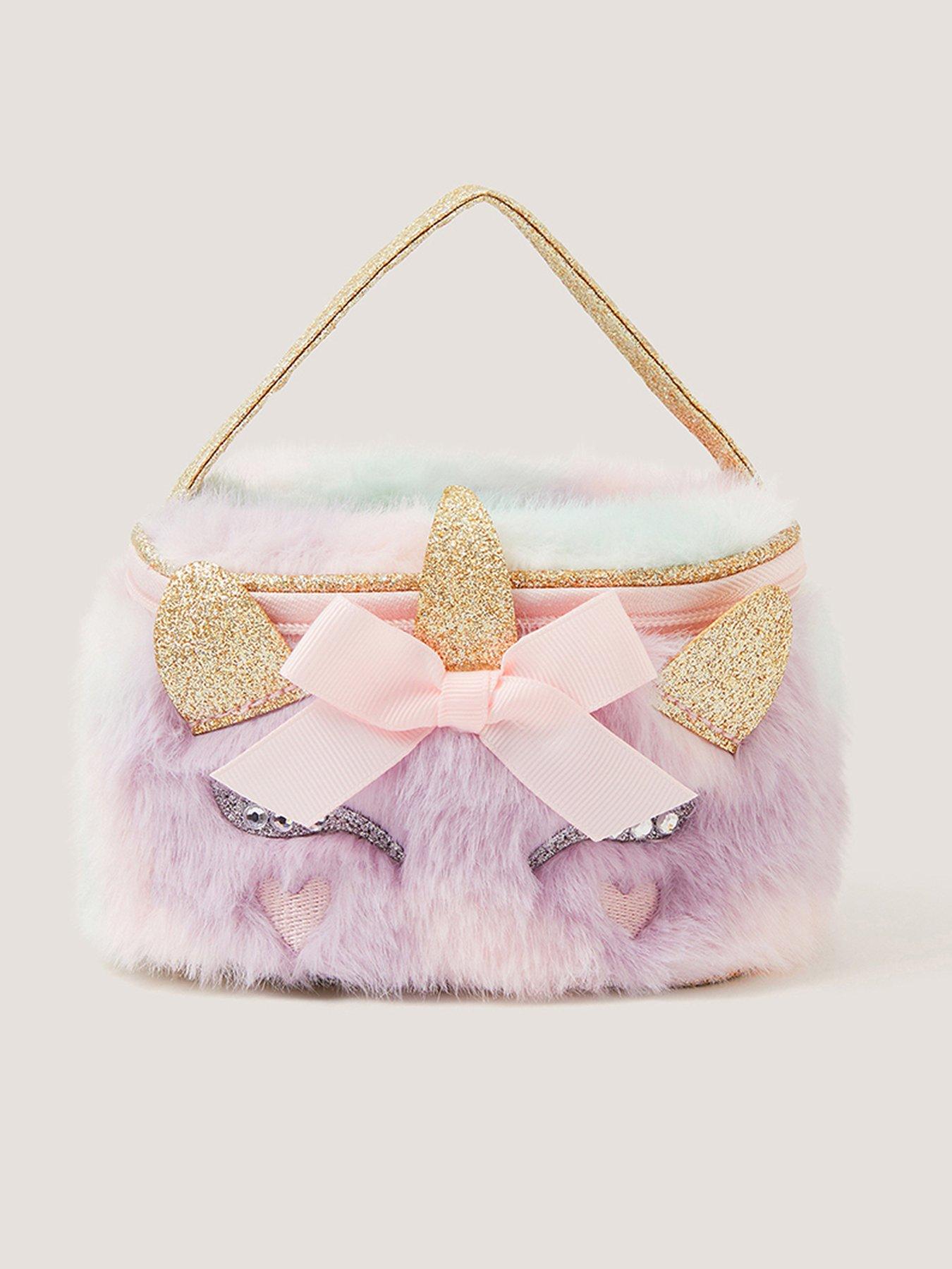 Image 1 of 4 of Monsoon Girls Fluffy Unicorn Makeup Bag - Multi