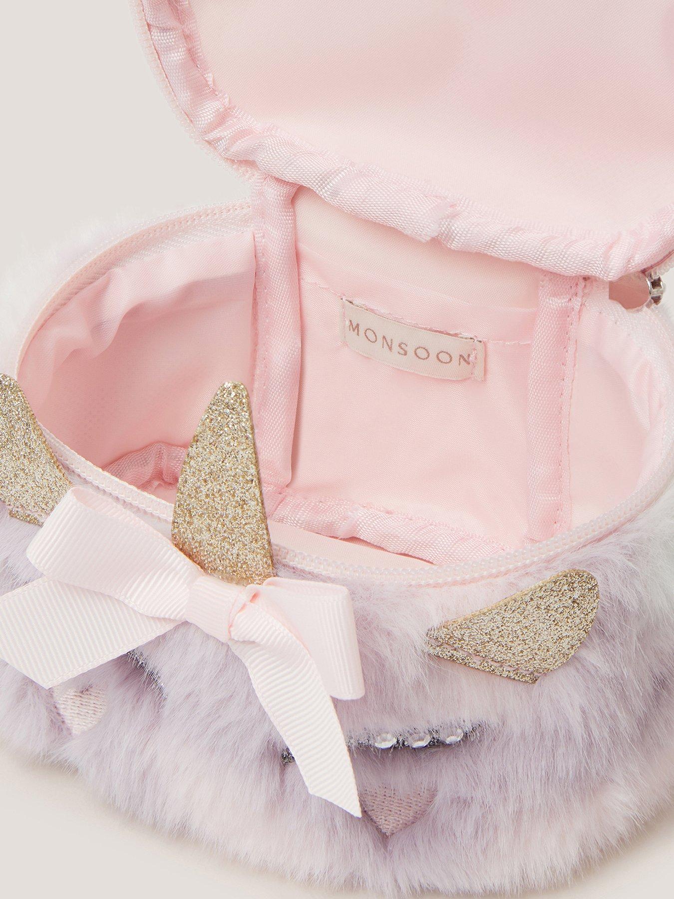 Image 4 of 4 of Monsoon Girls Fluffy Unicorn Makeup Bag - Multi