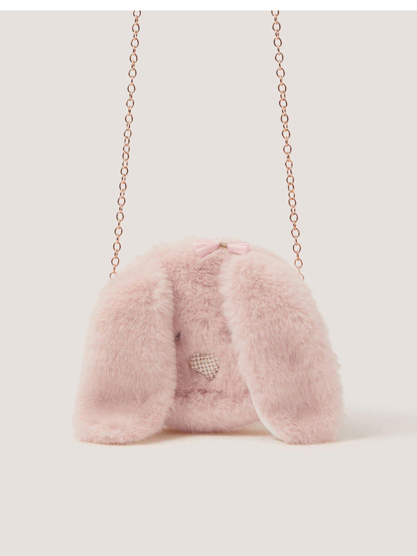 Monsoon Girls Fluffy Bunny Bag - Pink