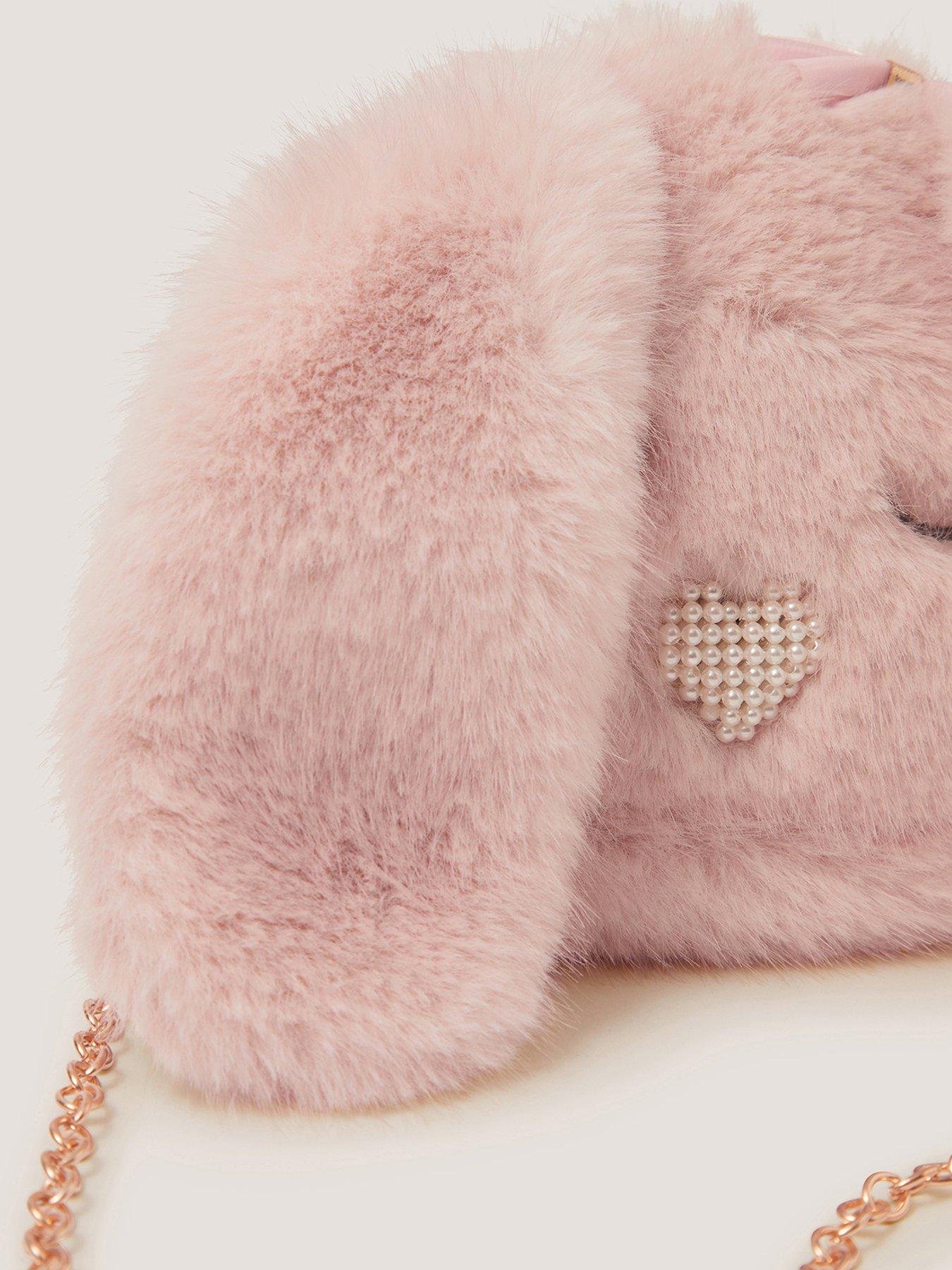 Image 3 of 4 of Monsoon Girls Fluffy Bunny Bag - Pink