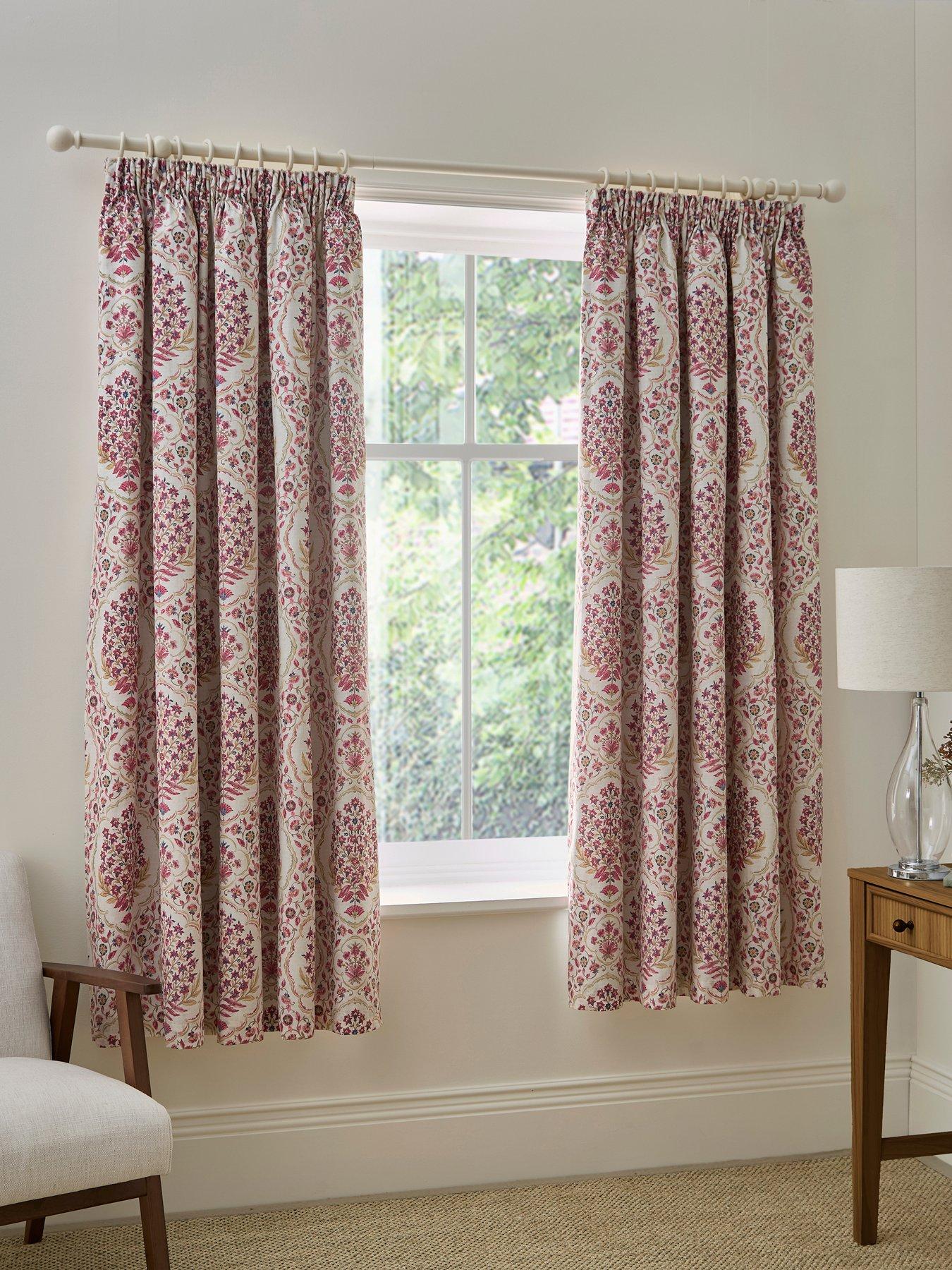 Image 1 of 4 of Dreams & Drapes Ashmead Pencil Pleat Curtains In Berry