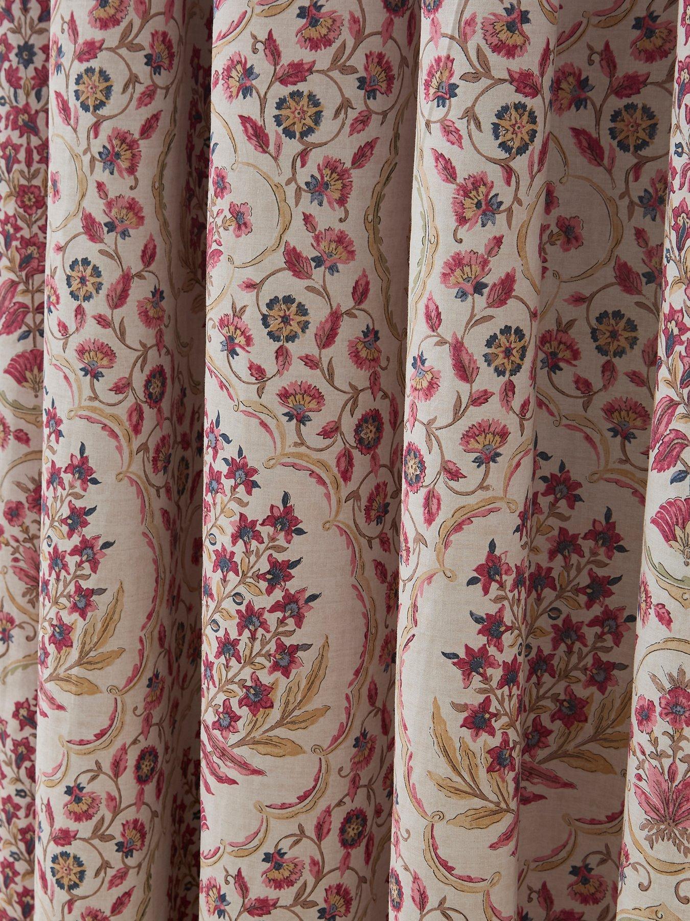 Image 3 of 4 of Dreams & Drapes Ashmead Pencil Pleat Curtains In Berry