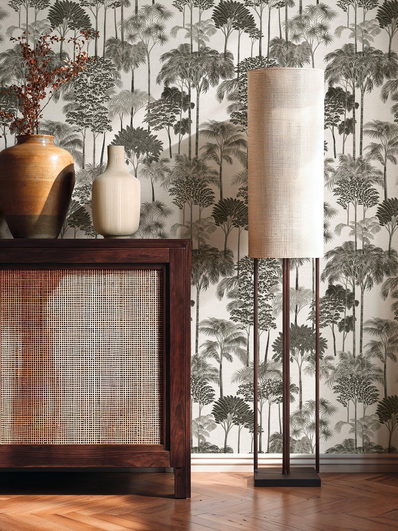 AS Creation Cuba Palms Grey Non woven Wallpaper