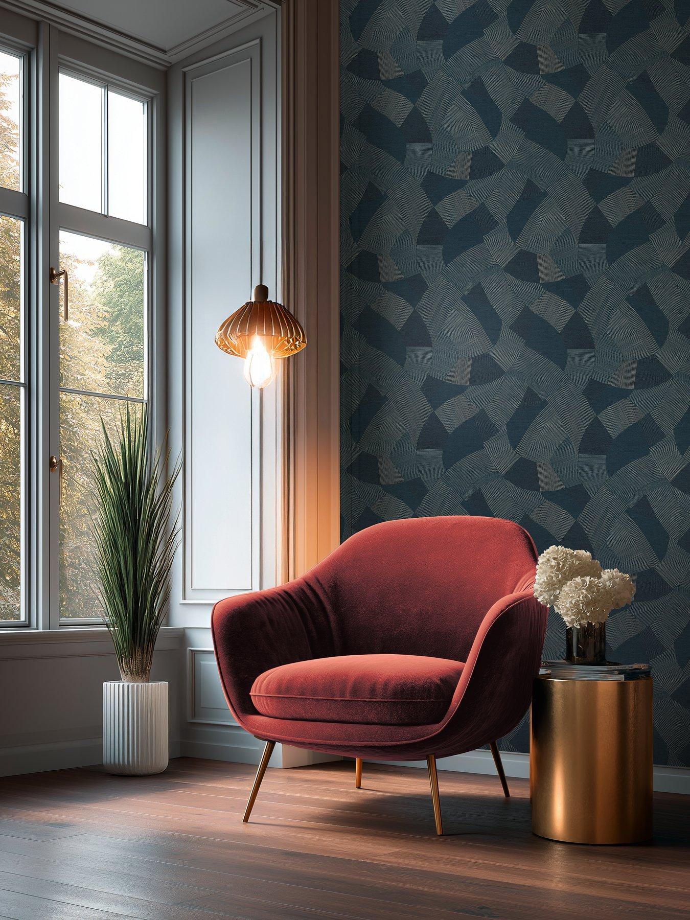 AS Creation Cuba Geo Blue Non woven Wallpaper