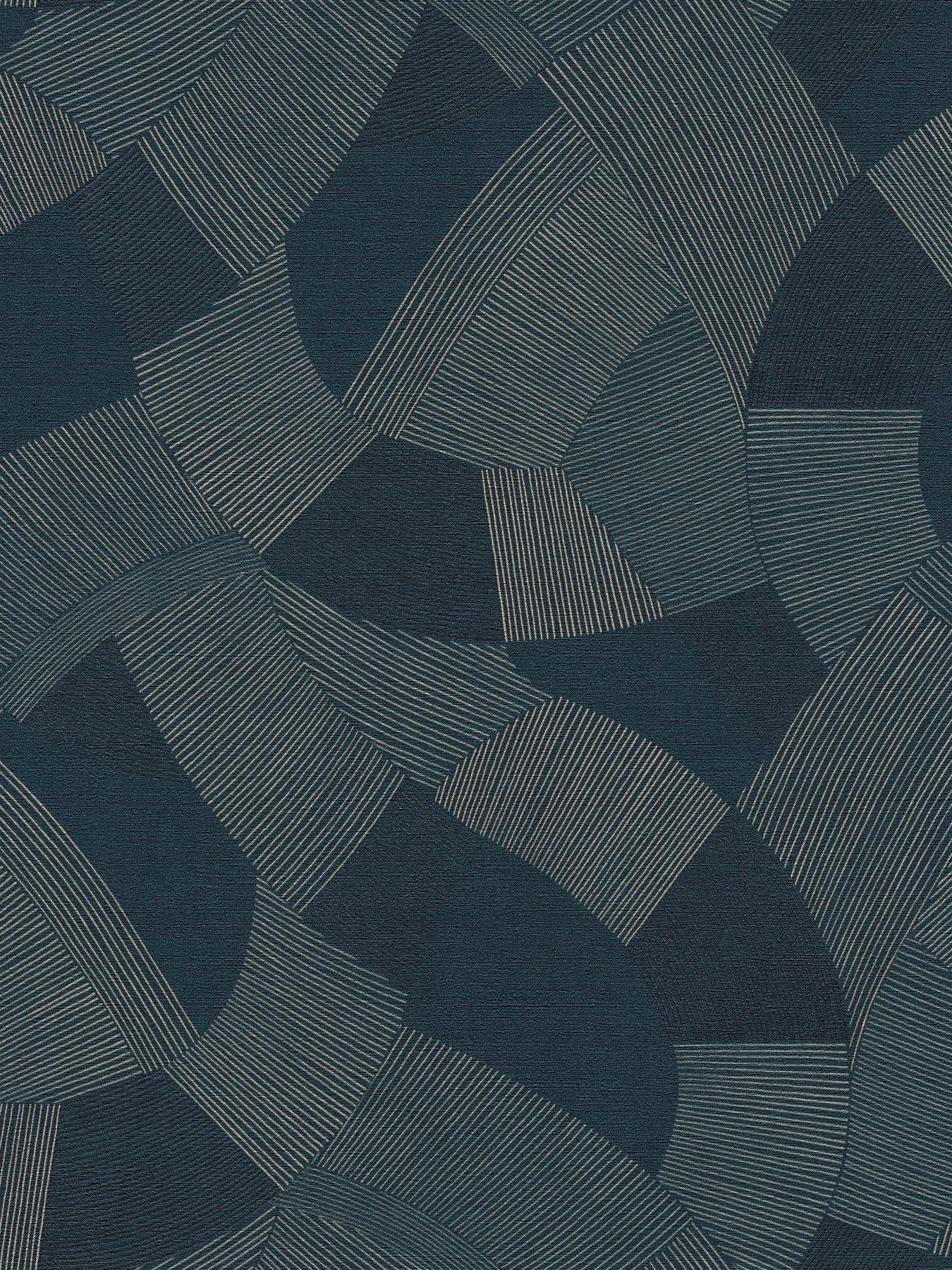 Image 2 of 5 of AS Creation Cuba Geo Blue Non woven Wallpaper