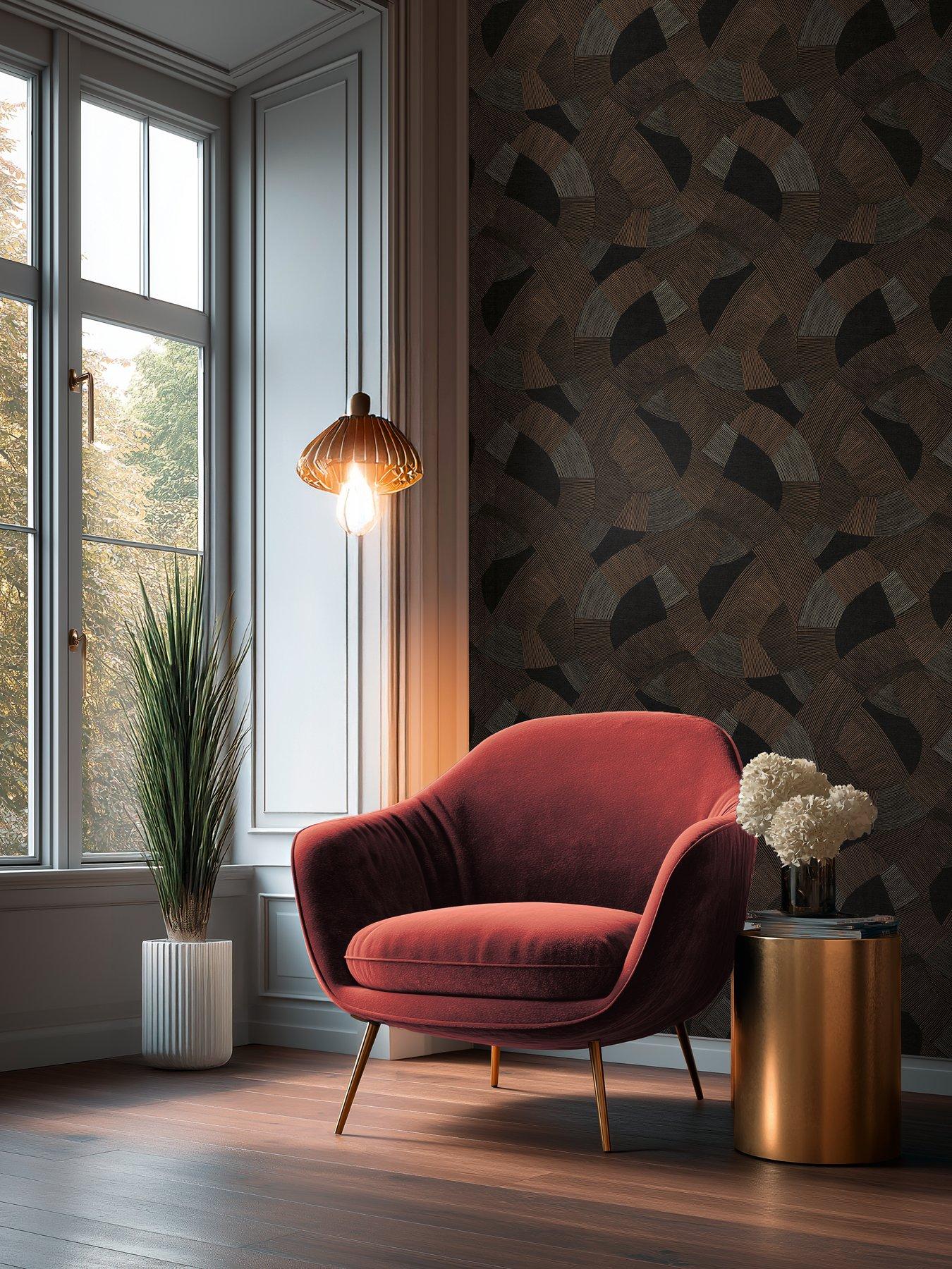 Image 4 of 4 of AS Creation Cuba  Geo Brown Non woven Wallpaper