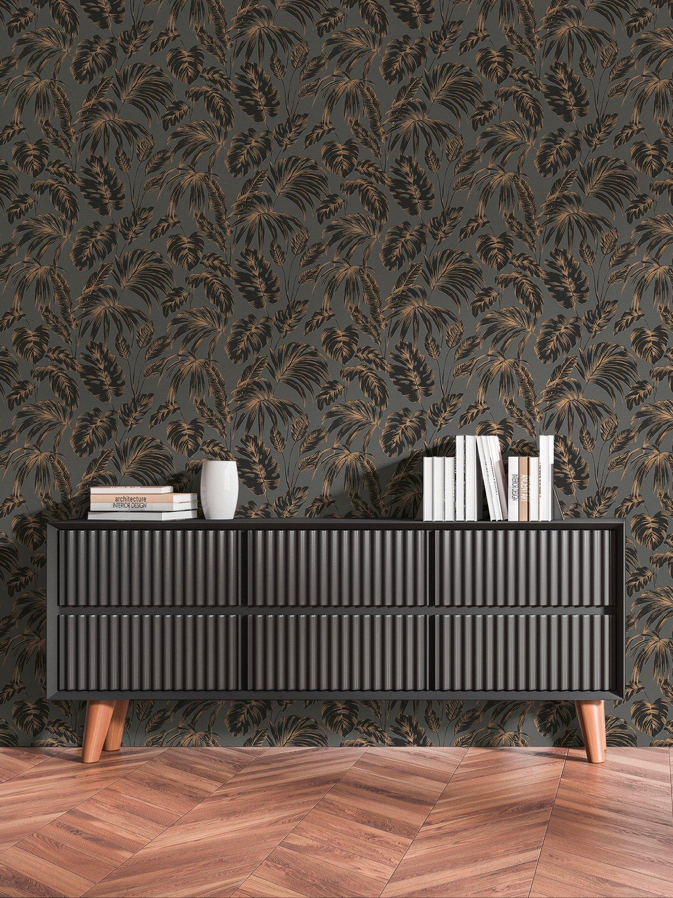 AS Creation Attractive Havana Leaf Brown Non woven Wallpaper