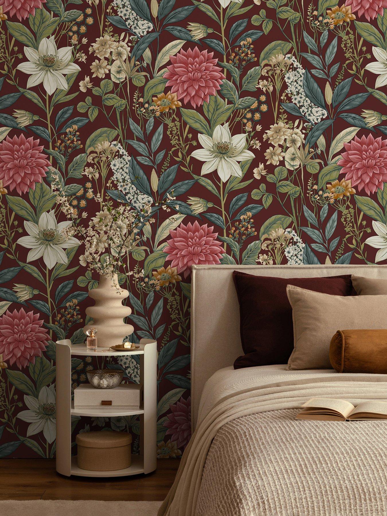 Holden Decor Grand Floral Berry Wallpaper