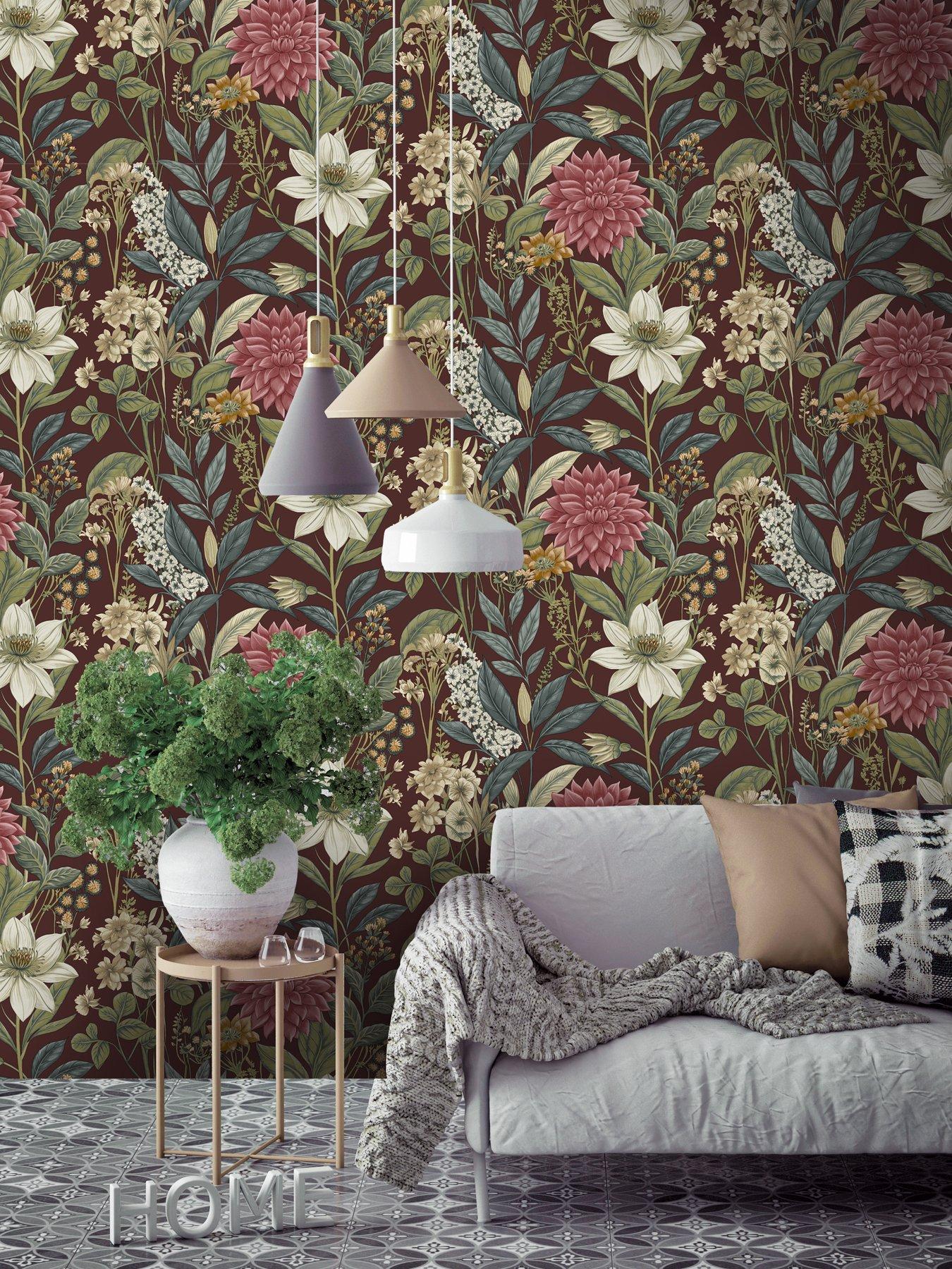 Image 3 of 6 of Holden Decor Grand Floral Berry Wallpaper