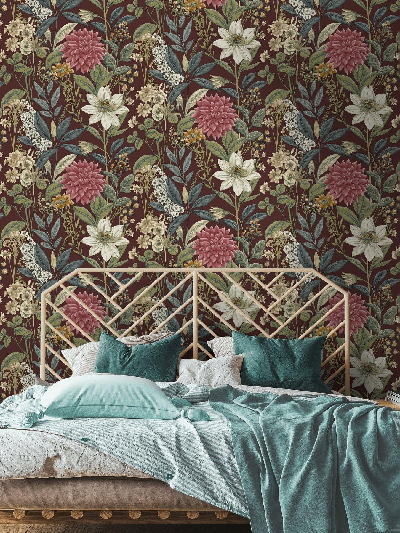 Image 4 of 6 of Holden Decor Grand Floral Berry Wallpaper