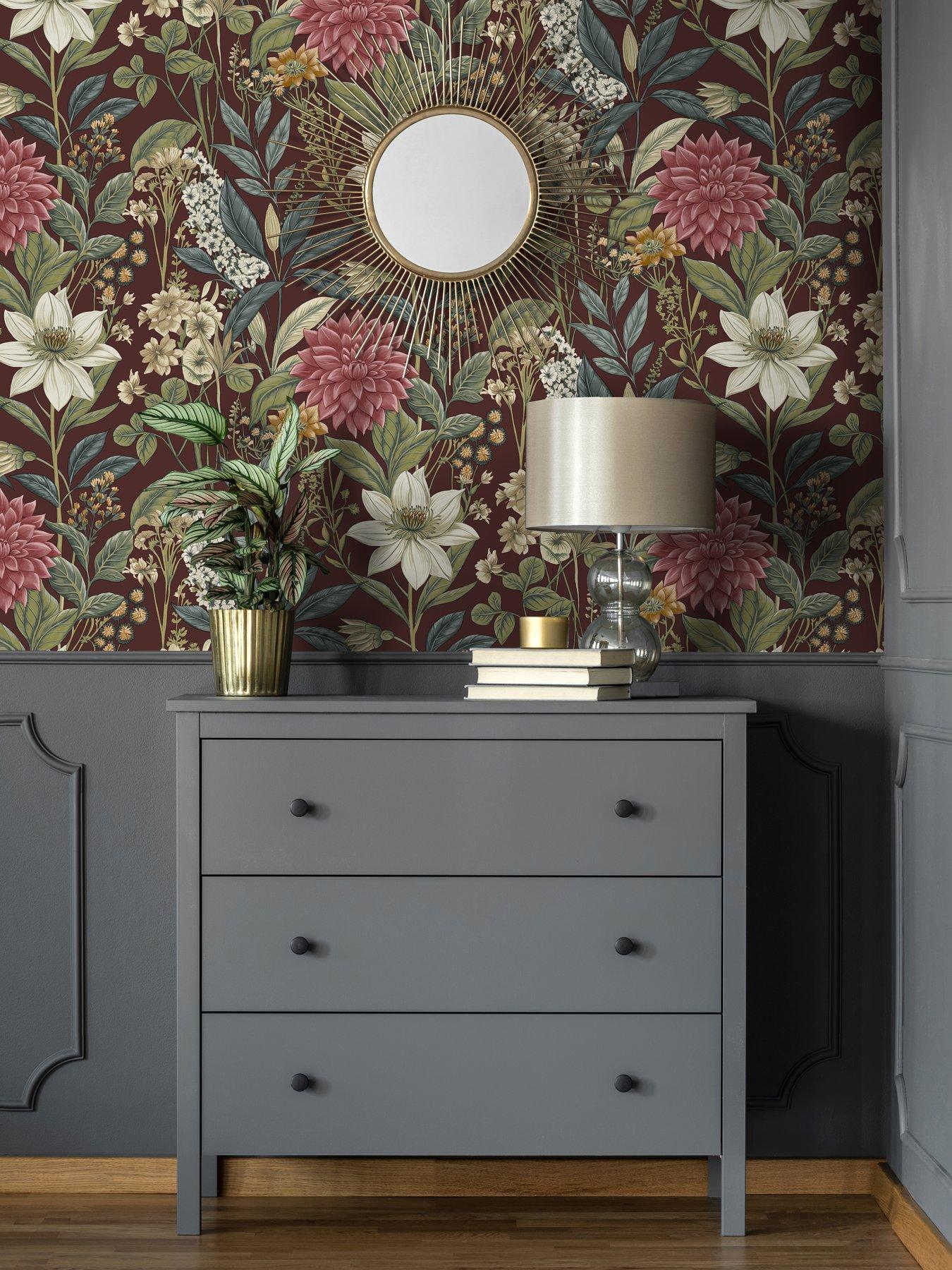 Image 5 of 6 of Holden Decor Grand Floral Berry Wallpaper