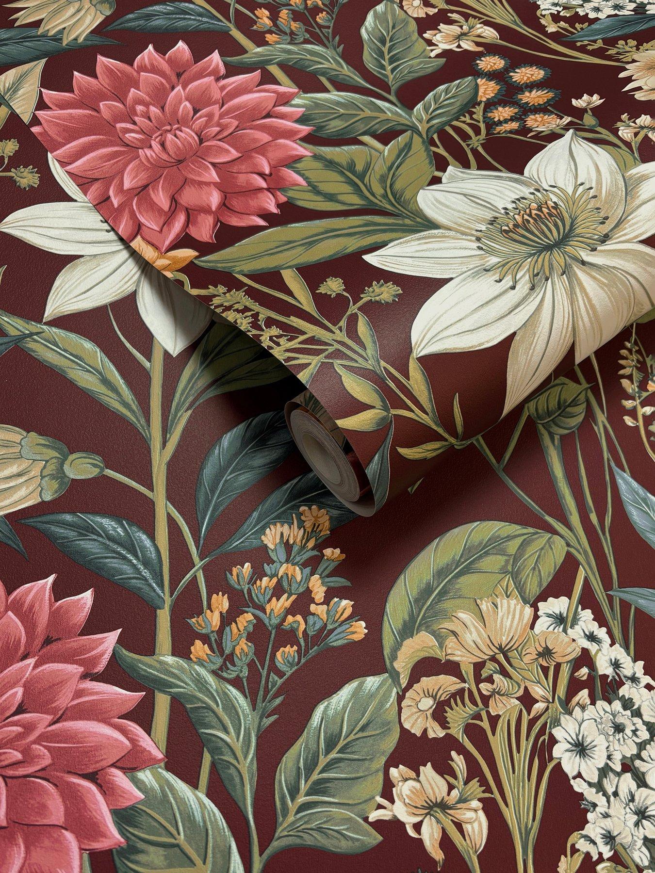 Image 6 of 6 of Holden Decor Grand Floral Berry Wallpaper