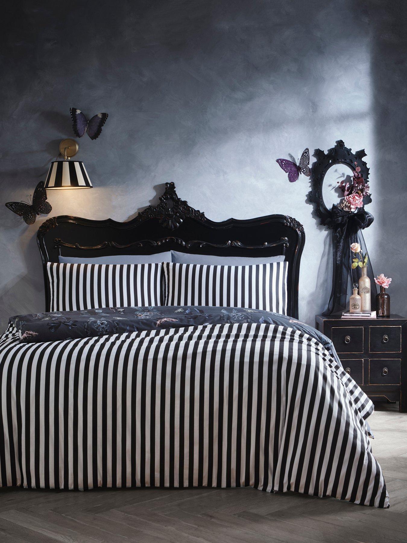 Image 4 of 4 of Fusion Bows Noir Duvet Cover Set In Grey