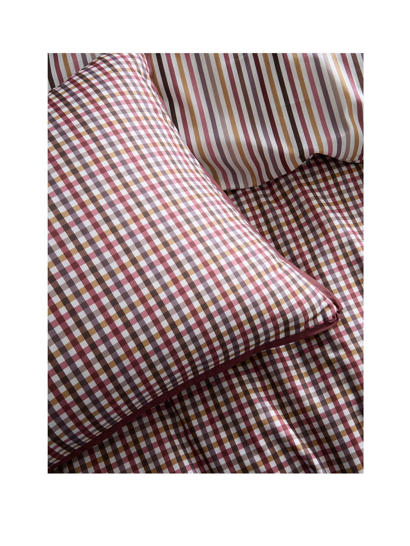 Image 2 of 5 of Appletree Micro Check Duvet Cover Set In Berry