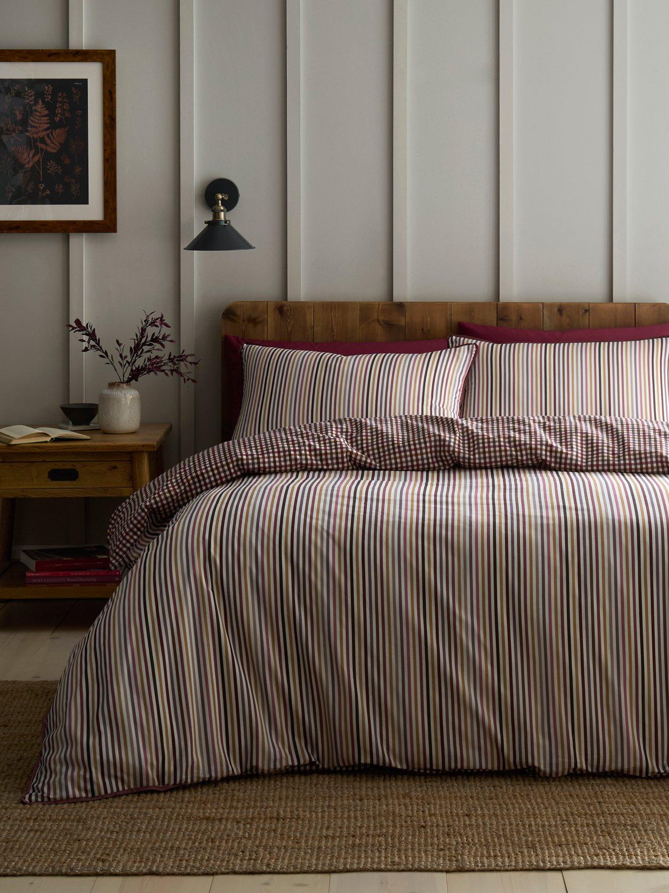 Image 4 of 5 of Appletree Micro Check Duvet Cover Set In Berry