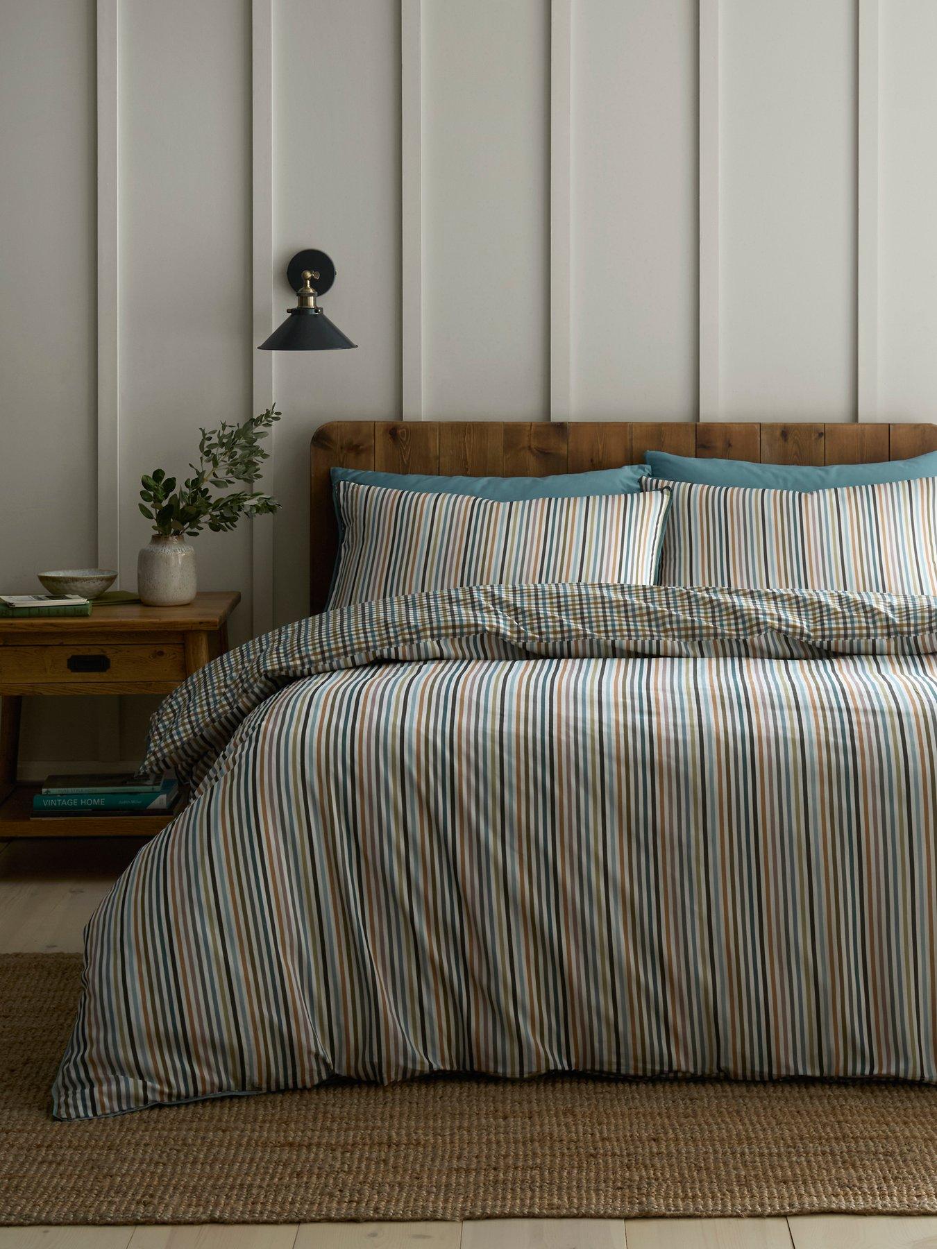 Image 4 of 5 of Appletree Micro Check Duvet Cover Set In Green