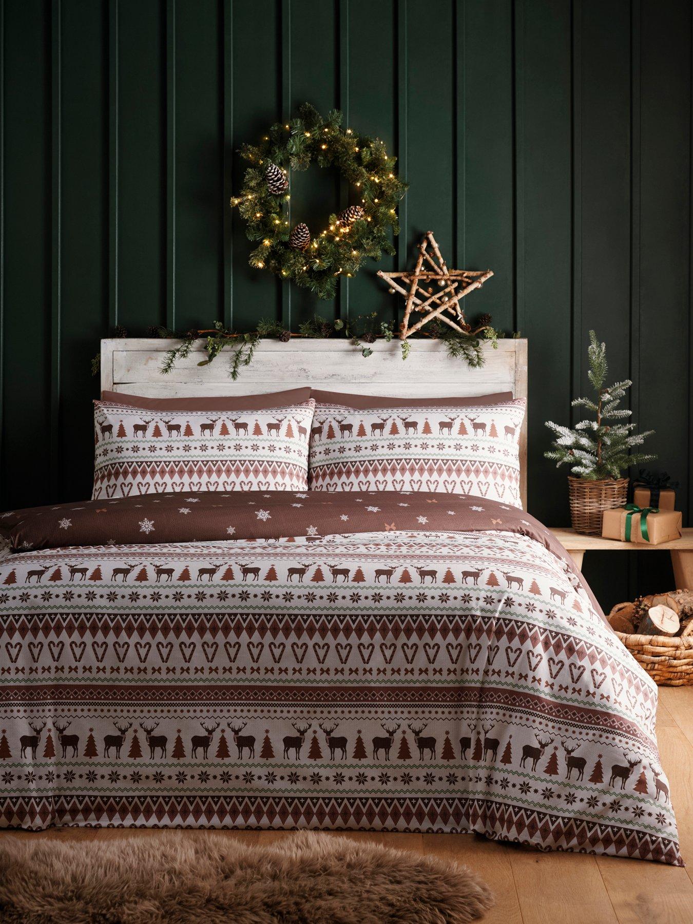 Image 1 of 4 of Fusion Christmas Fairisle Duvet Cover Set In Natural