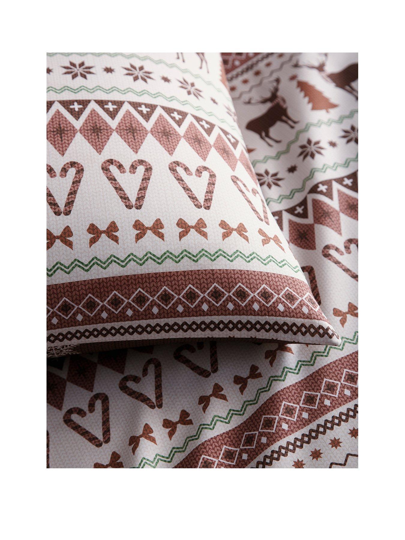 Image 2 of 4 of Fusion Christmas Fairisle Duvet Cover Set In Natural