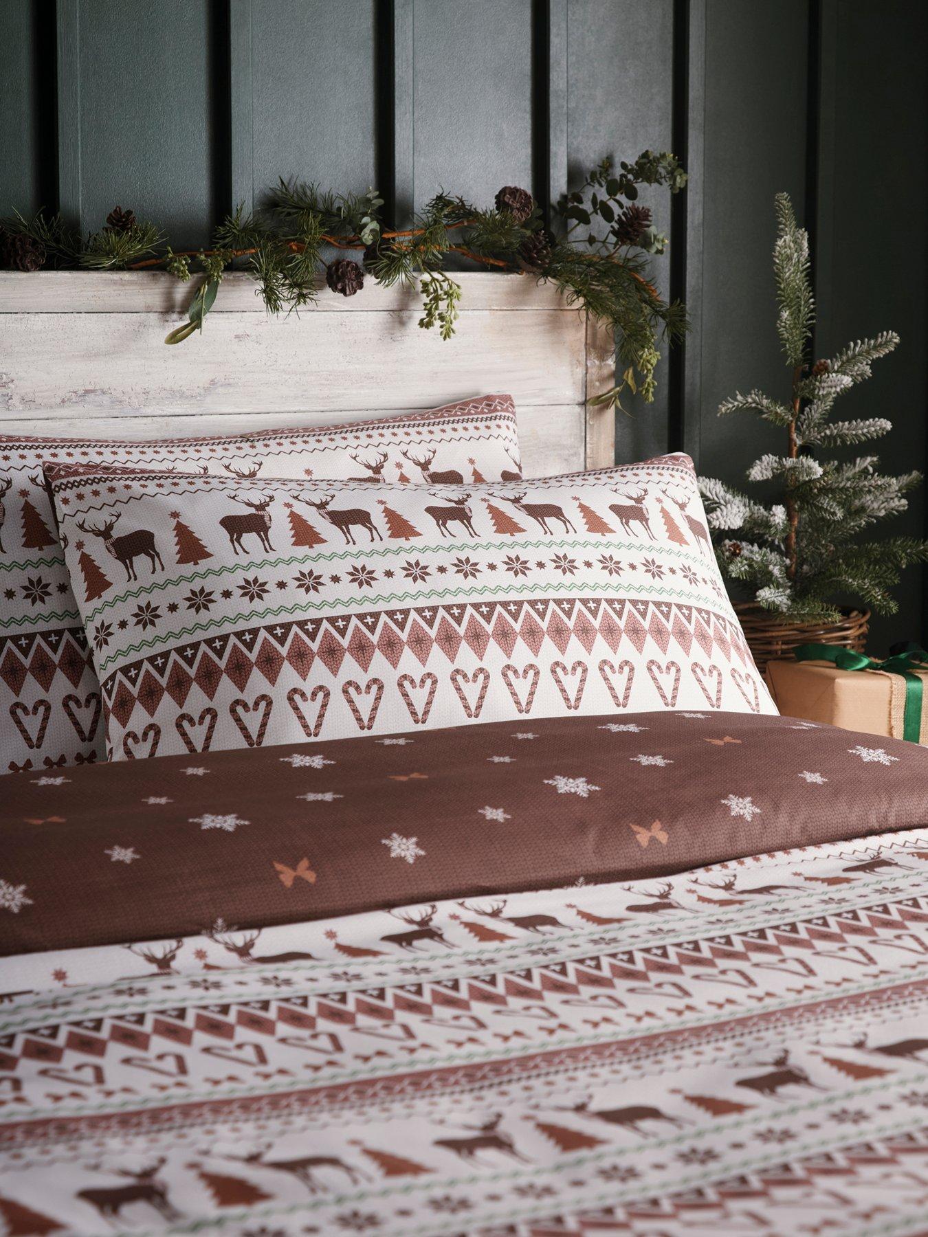Image 3 of 4 of Fusion Christmas Fairisle Duvet Cover Set In Natural