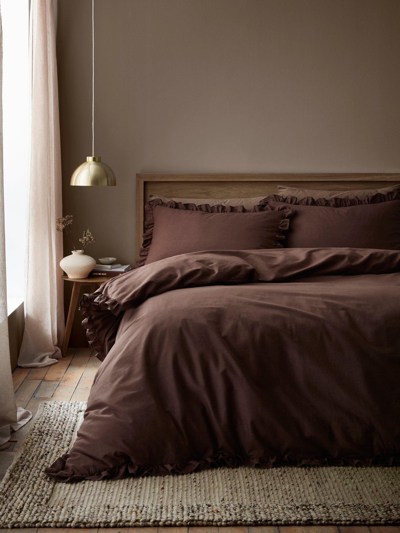 Appletree Cassia Frill Duvet Cover Set In Chocolate