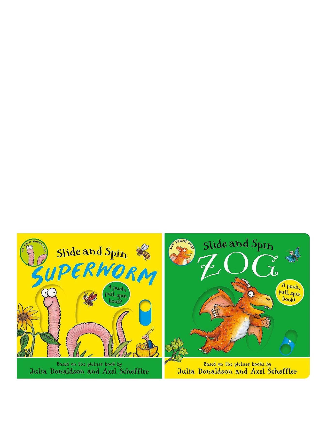 Image 1 of 5 of Julia Donaldson Superworm  Slide And Spin  2 Board Book Bundle