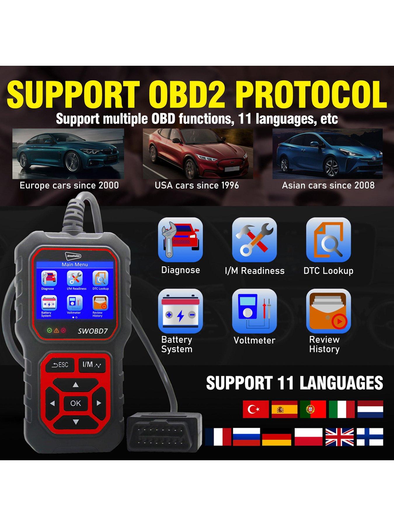 Image 6 of 6 of Streetwize Accessories Auto Diagnostic OBD2 Scanner with Coloured Screen