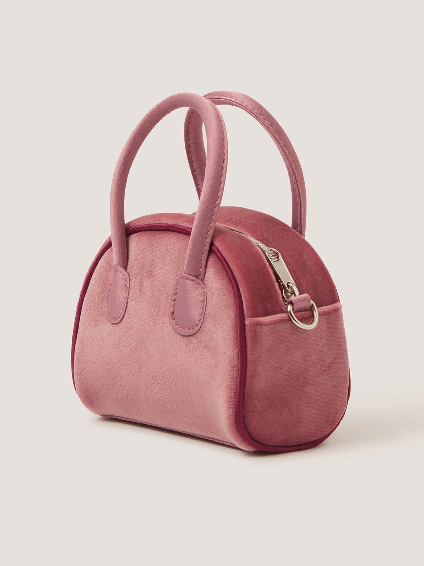 Image 2 of 4 of Monsoon Girls Bow Charm Velvet Bag - Pink