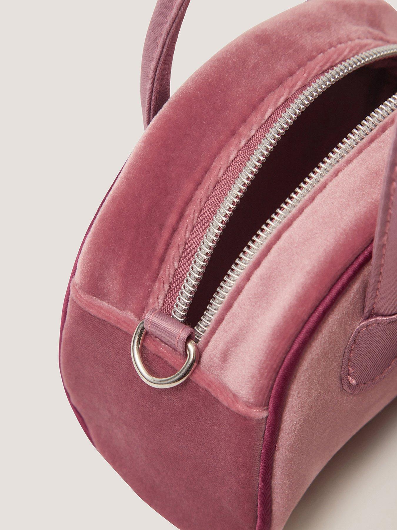 Image 3 of 4 of Monsoon Girls Bow Charm Velvet Bag - Pink