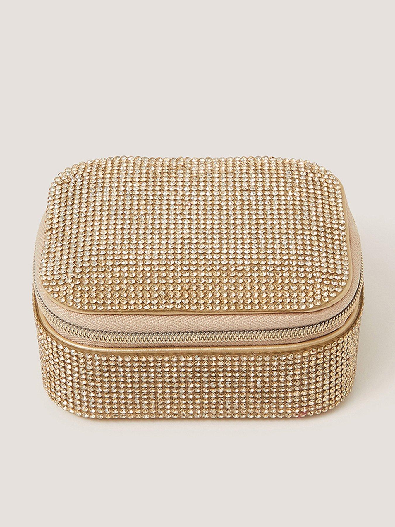 Monsoon Girls' Mini Rhinestone Jewellery Box - Gold