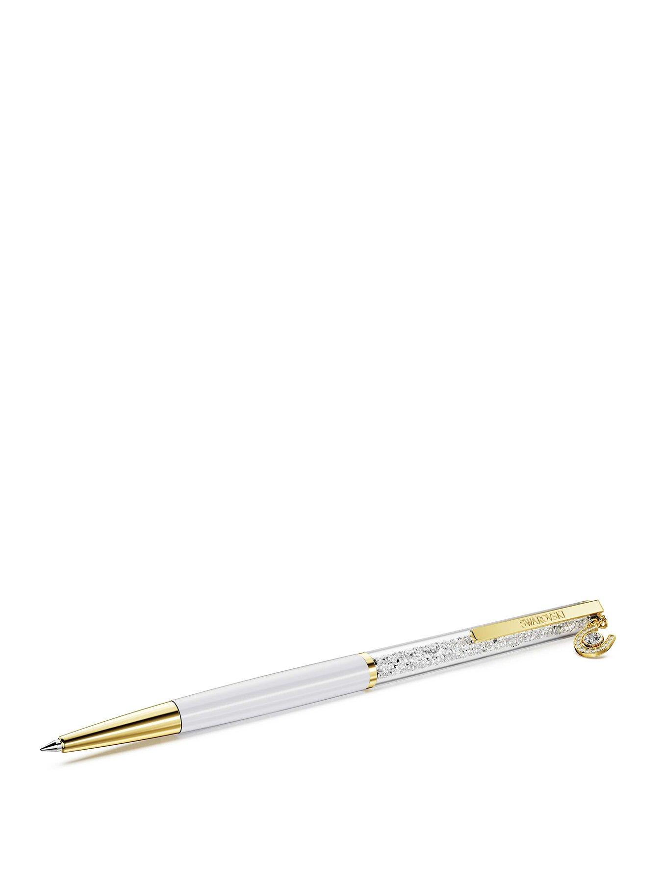Image 1 of 4 of Swarovski Crystalline ballpoint pen, Horse shoe, White, White lacquered, Gold-tone plated