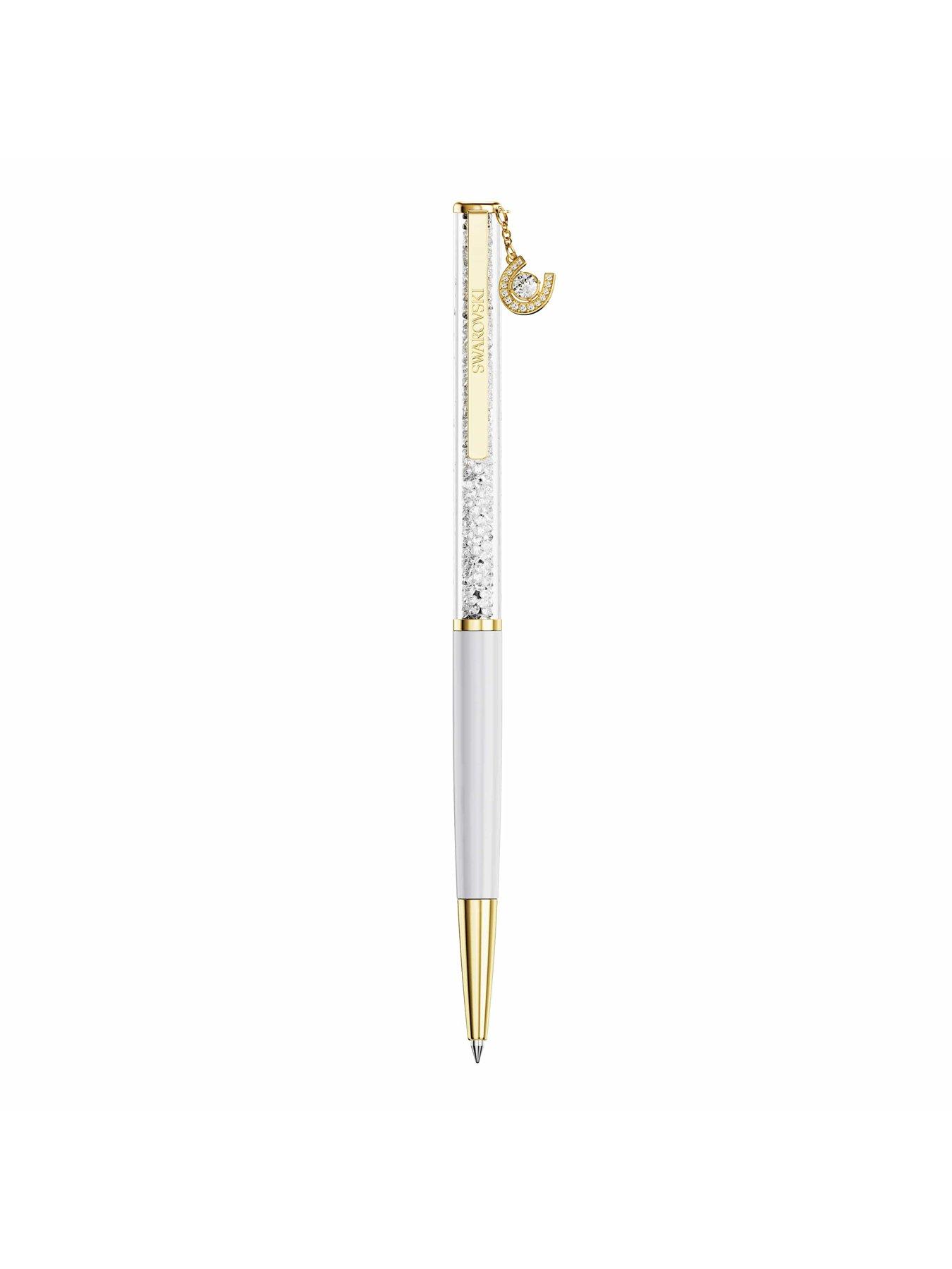 Image 2 of 4 of Swarovski Crystalline ballpoint pen, Horse shoe, White, White lacquered, Gold-tone plated