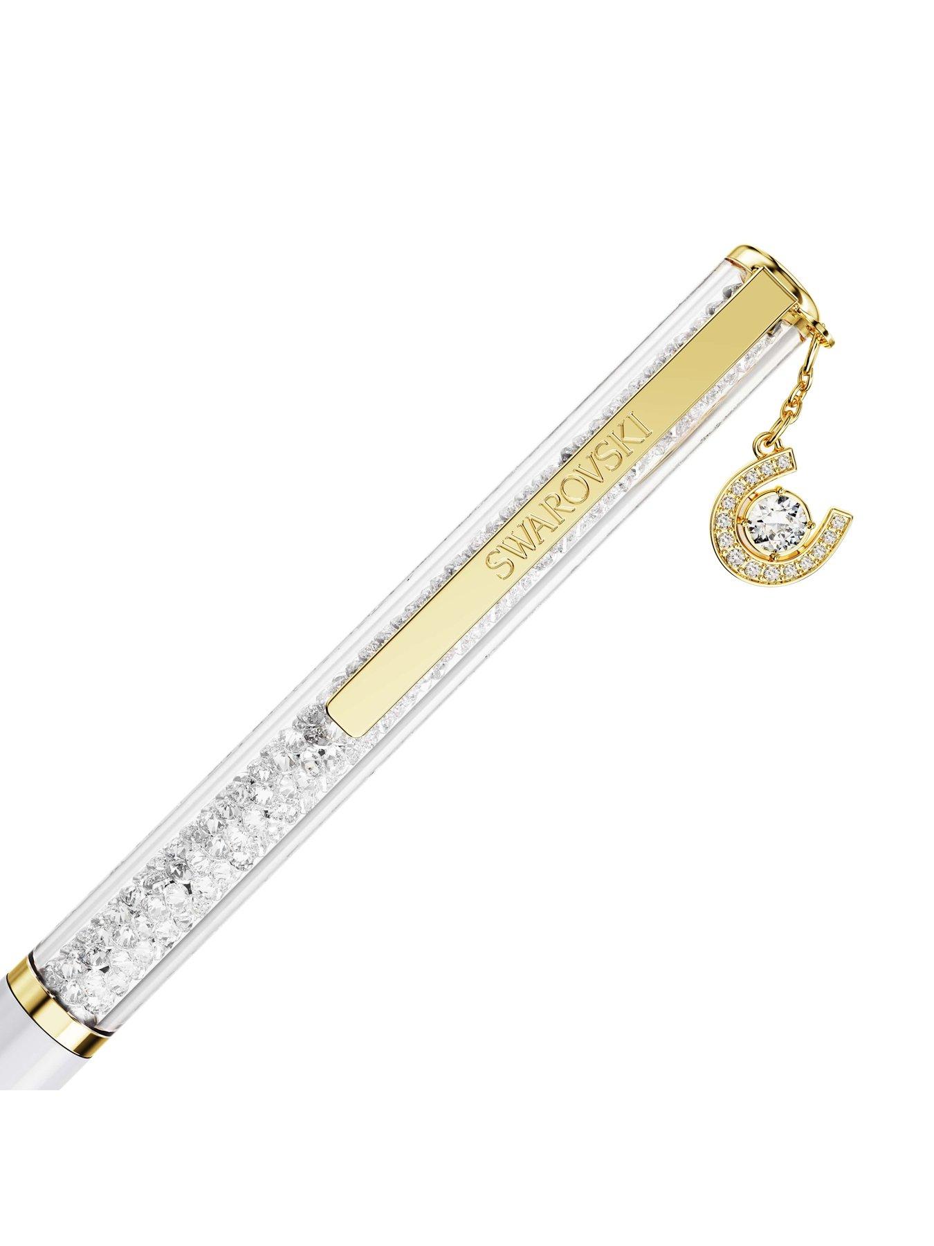 Image 3 of 4 of Swarovski Crystalline ballpoint pen, Horse shoe, White, White lacquered, Gold-tone plated