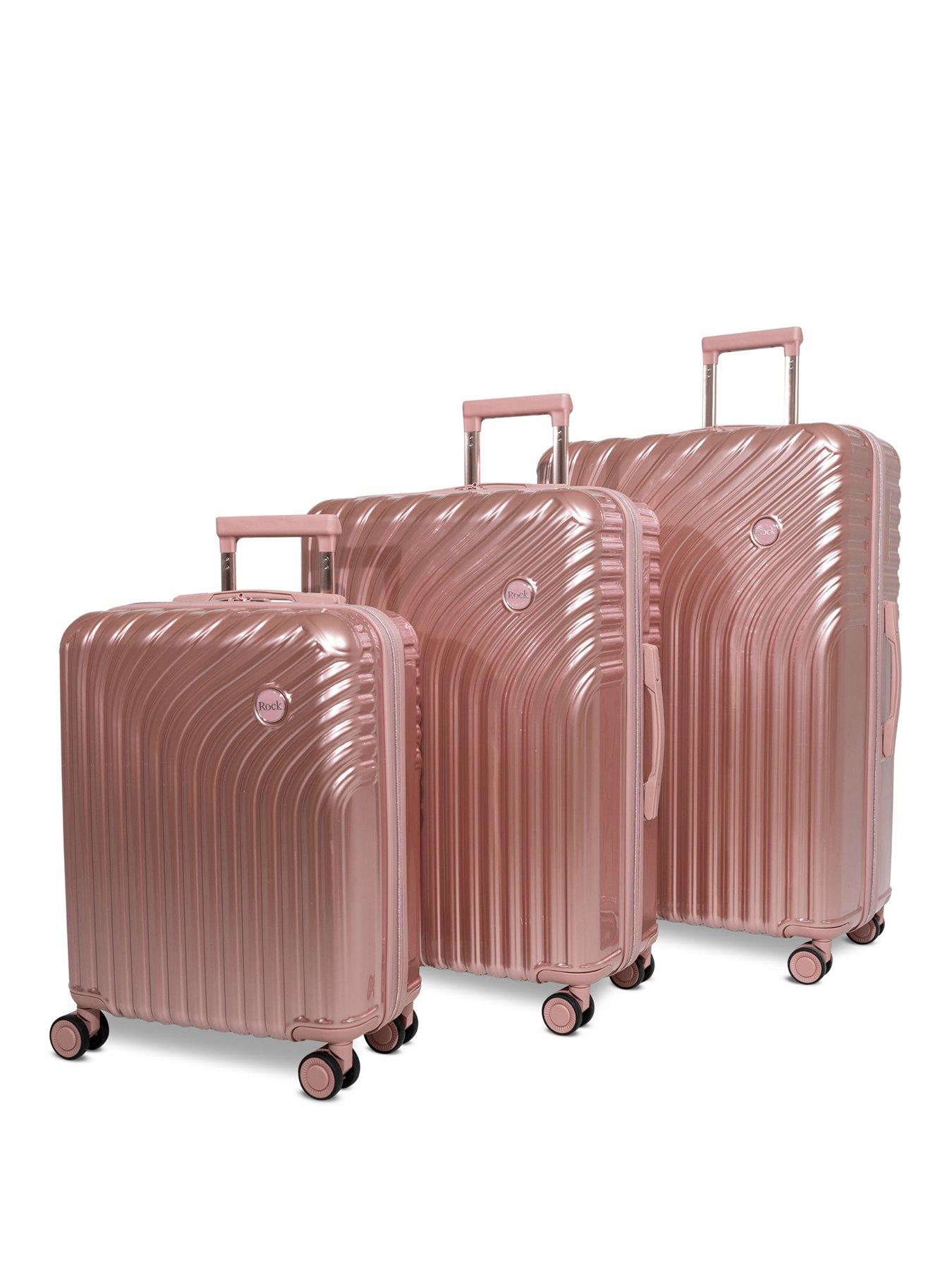 Rock Luggage Vesta Pink 3pc Set Suitcases