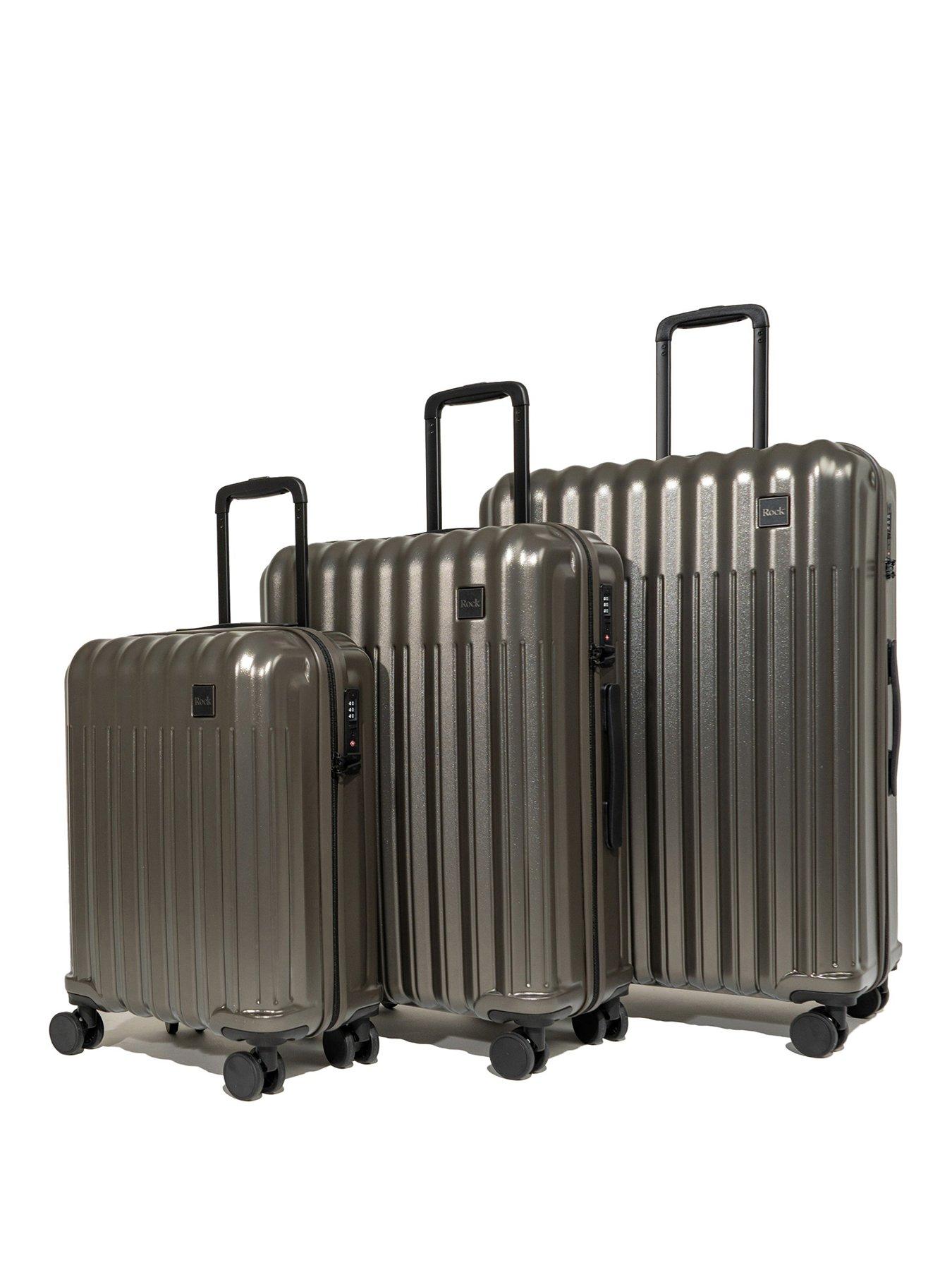 Rock Luggage Luna Charcoal 3pc Set Suitcases