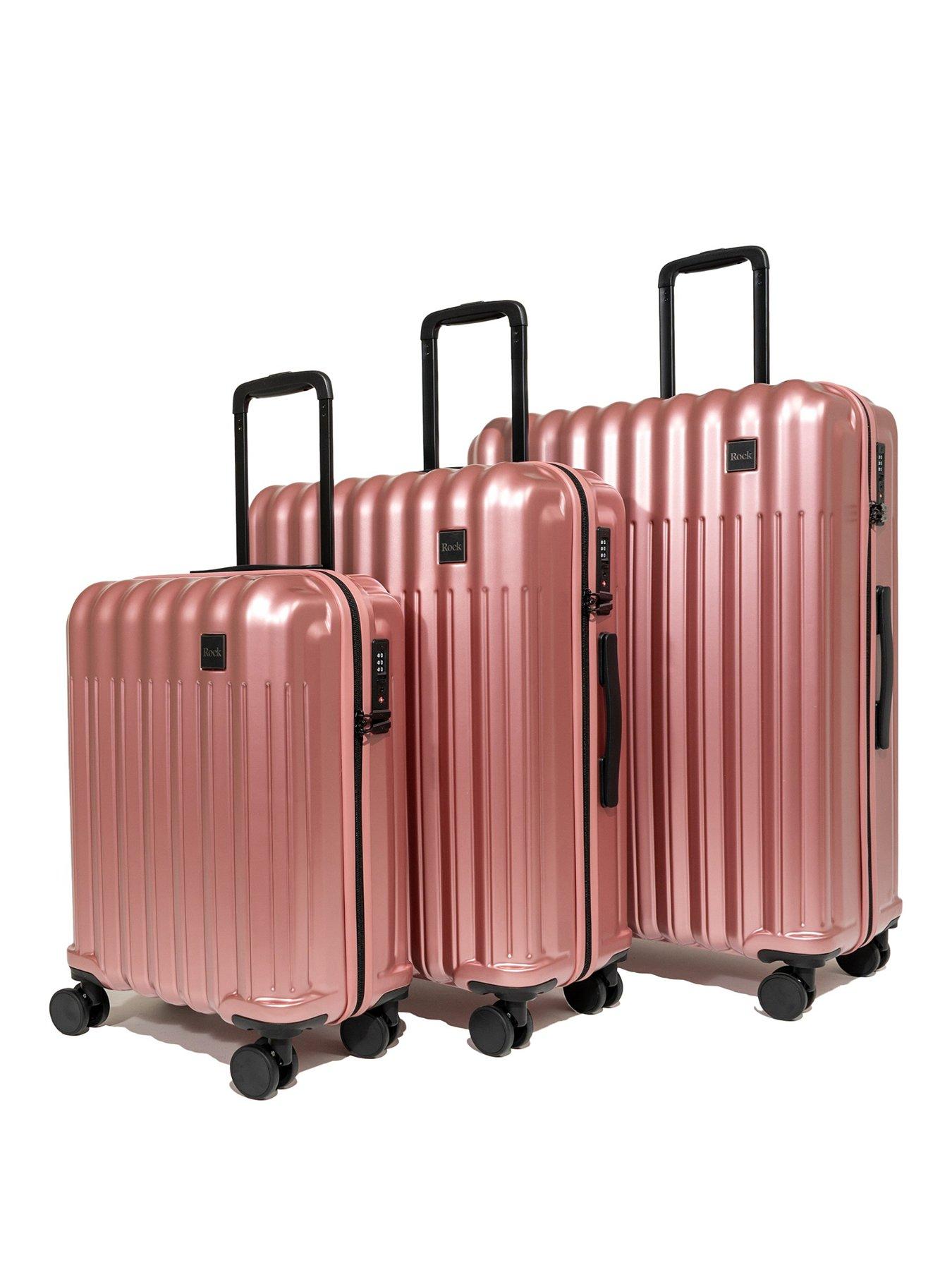 Rock Luggage Luna Pink 3pc Set Suitcases