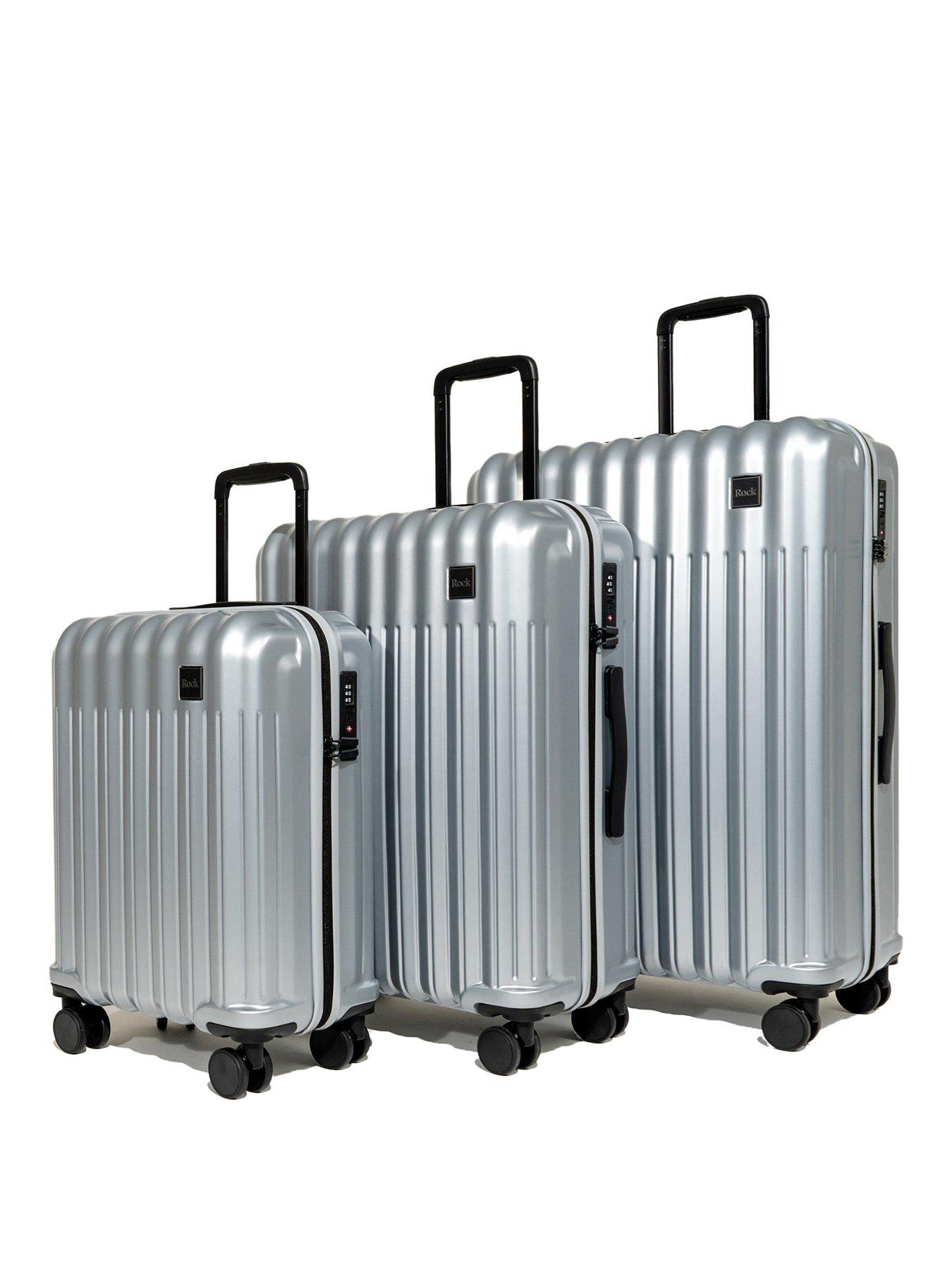 Rock Luggage Luna Silver 3pc Set Suitcases