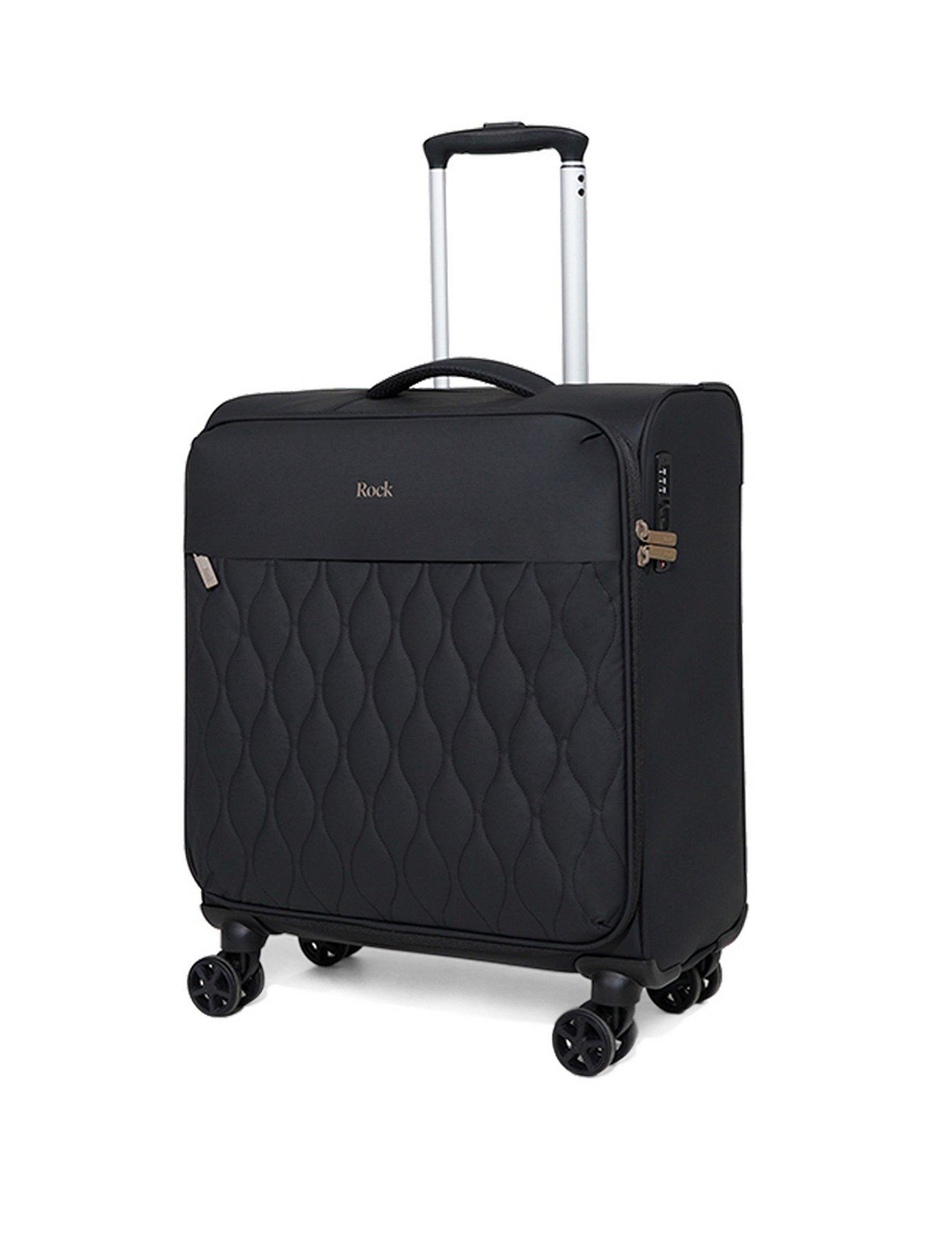 Rock Luggage Ember Black Plus Cabin Suitcase