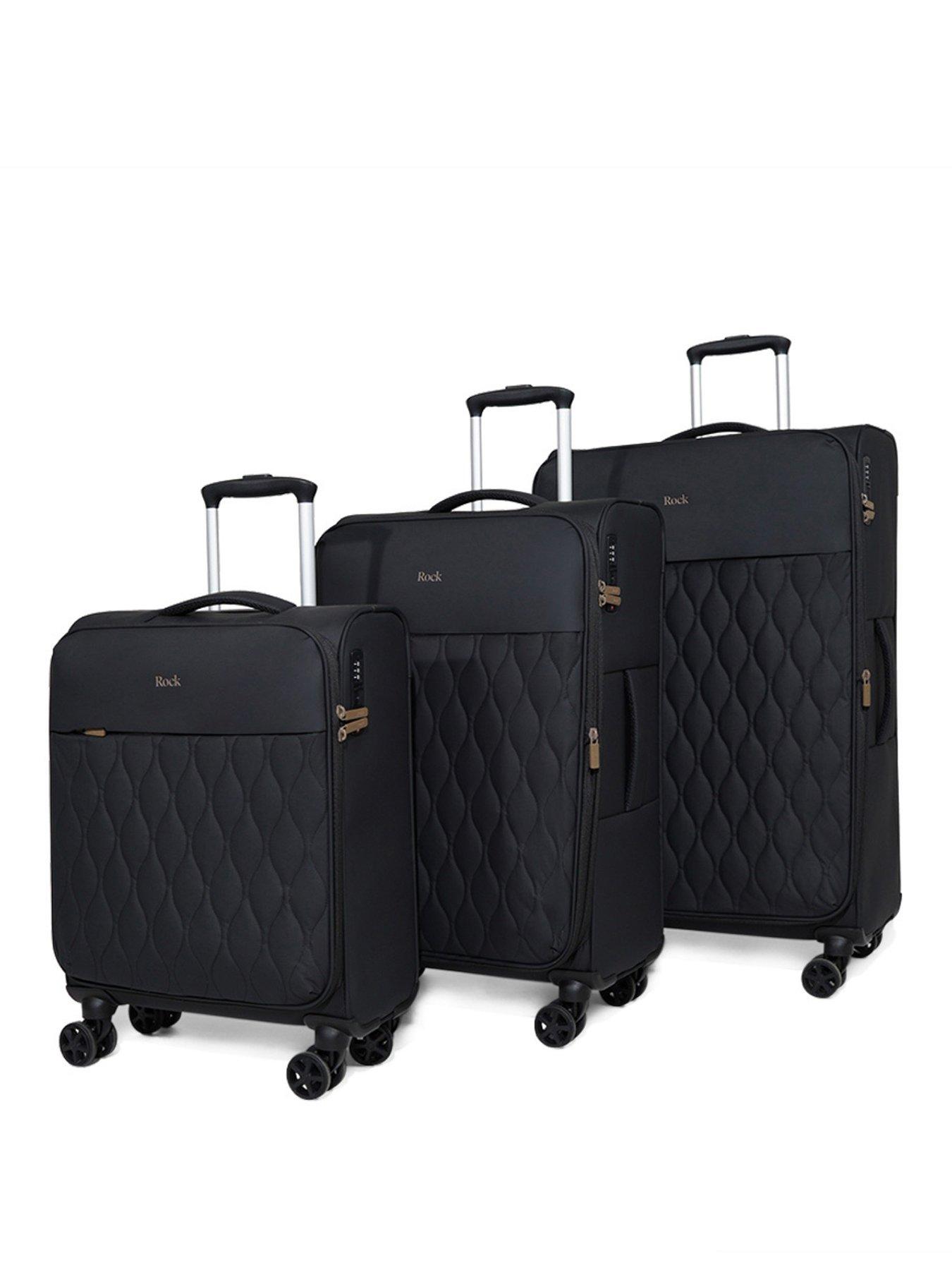Rock Luggage Ember Black 3pc Set Suitcases