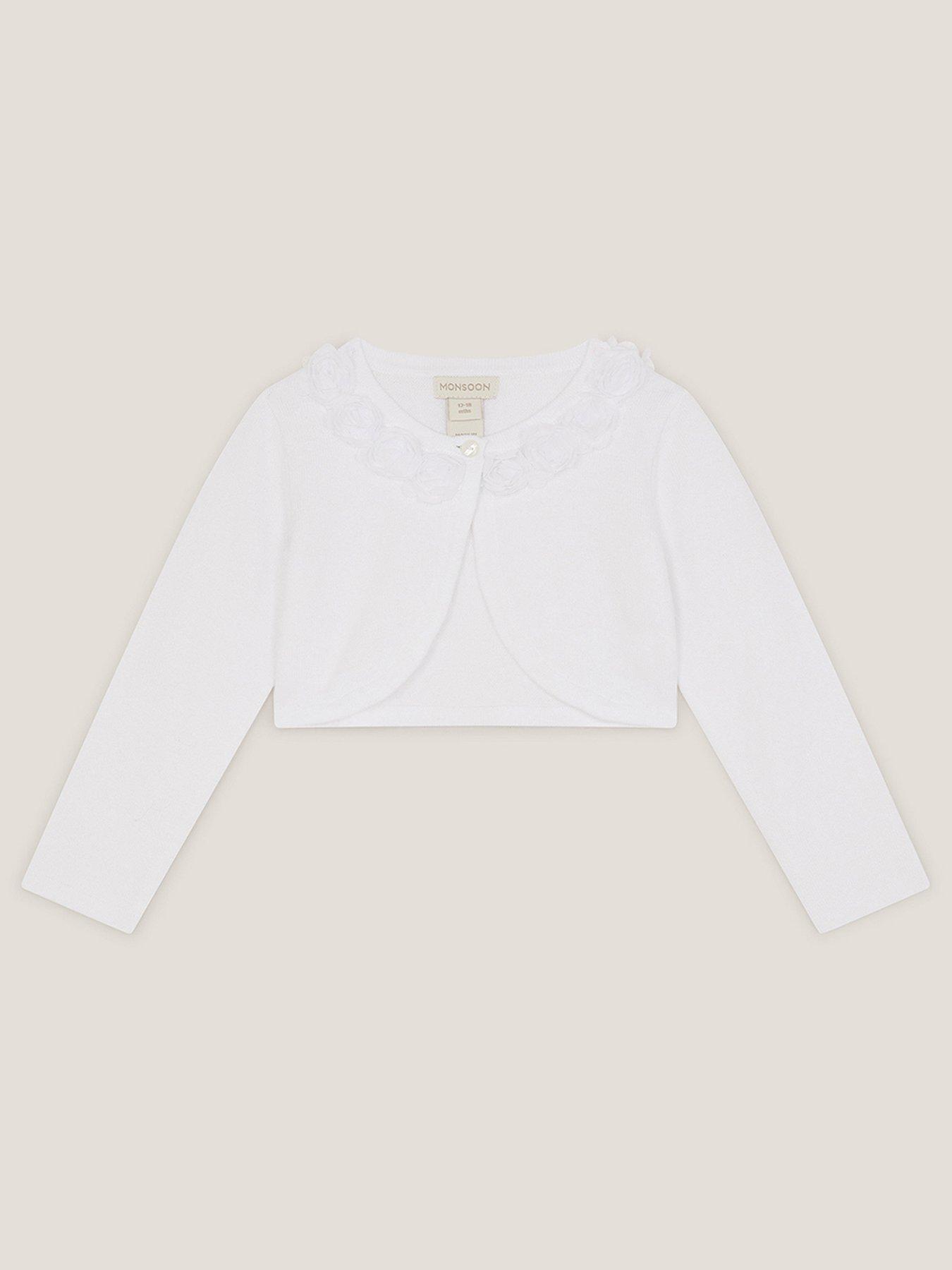 Monsoon Baby Girls Ottilie 3d Roses Cardigan - White