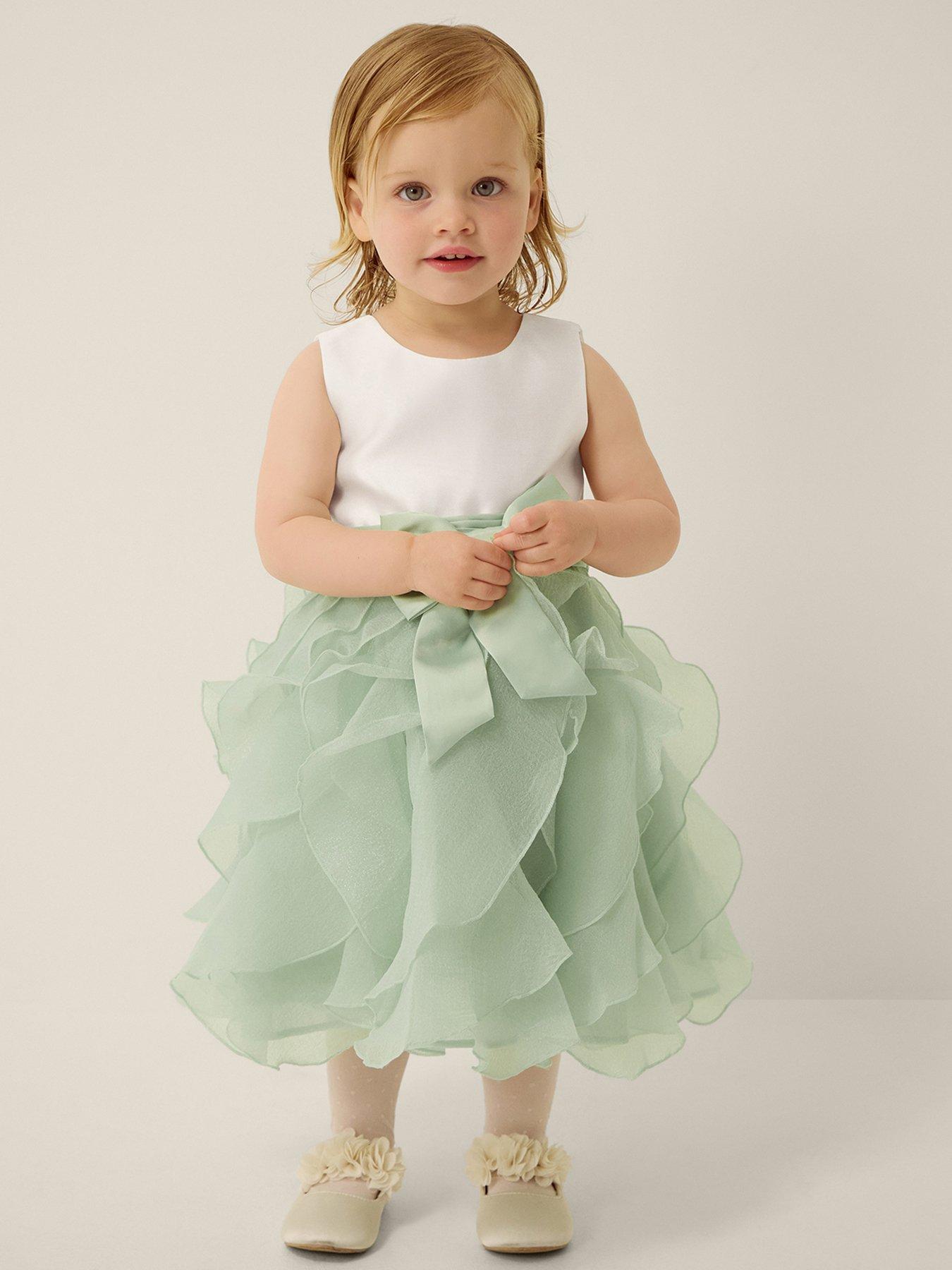 Monsoon Baby Girls Swirl Twirl Cancan Dress - Sage