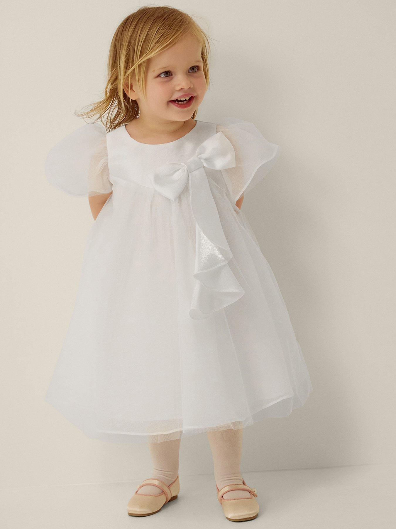Image 1 of 4 of Monsoon Baby Girls Winnie Waterfall Dress - Ivory