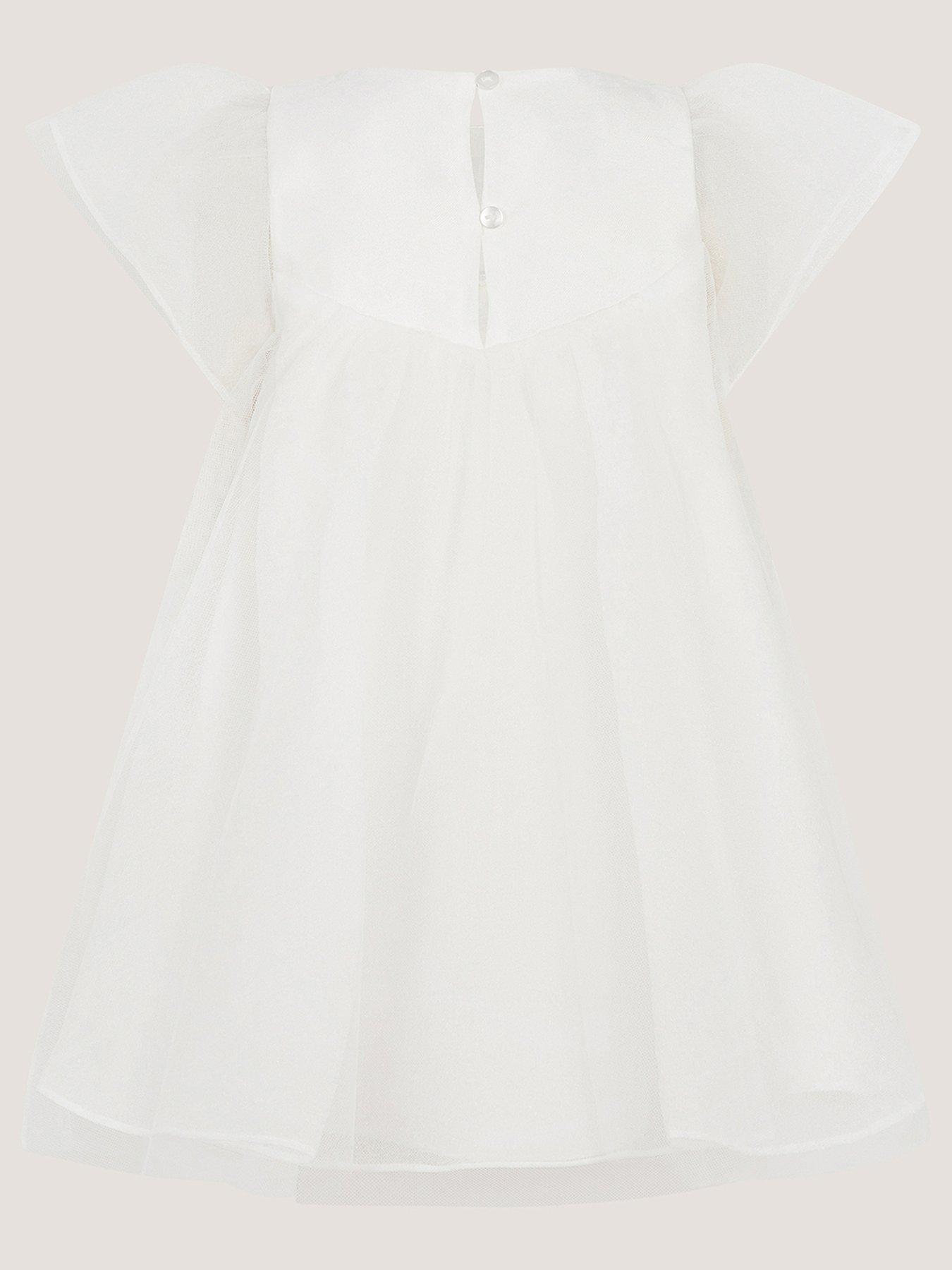 Image 3 of 4 of Monsoon Baby Girls Winnie Waterfall Dress - Ivory