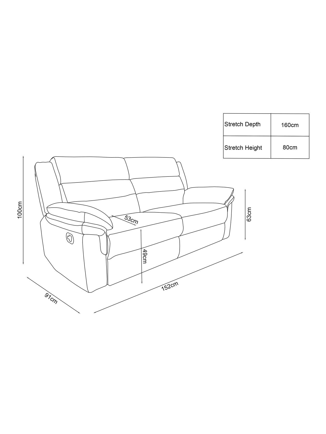 Image 4 of 4 of The Very Collection Lowen Chunky Weave 2 Seater Manual Recliner Sofa