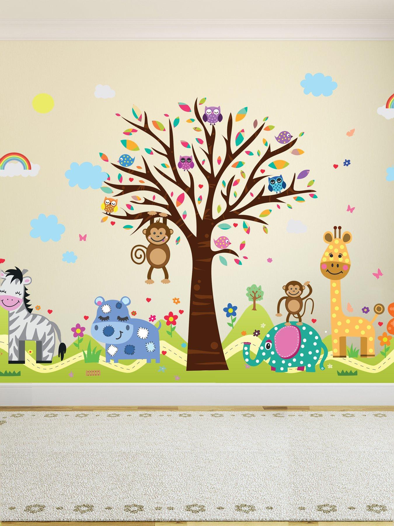 Walplus Happy London Zoo And Happy Hills Wall Sticker Set For Kids Bedroom Nursery Decor