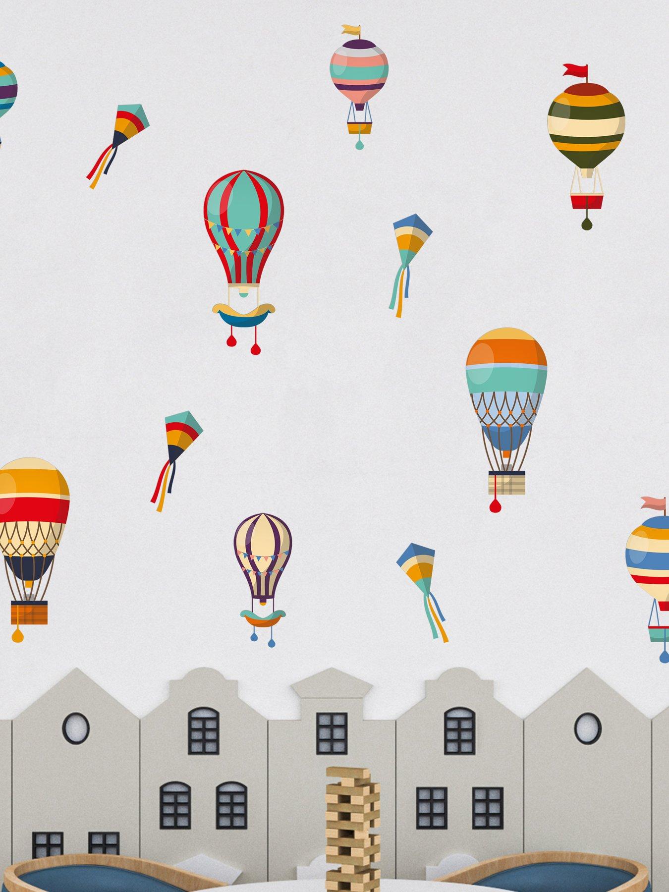 Walplus Colourful Hot Air Balloons Wall Stickers For Baby Nursery Kids Room Decor