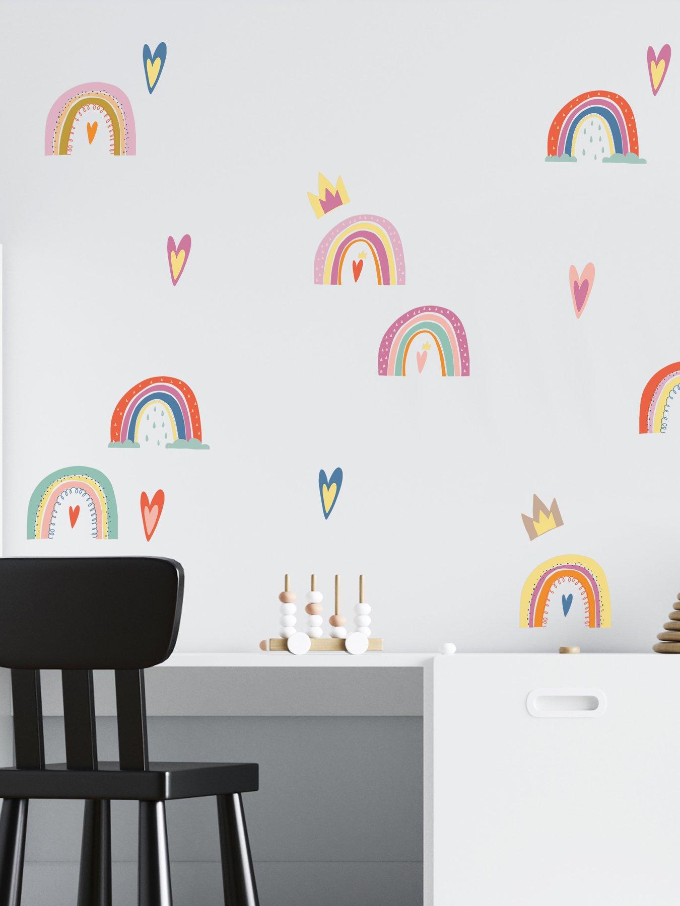 Image 3 of 7 of Walplus Colourful Hand-drawn Rainbows Wall Stickers For Nursery Kids Bedroom Decor