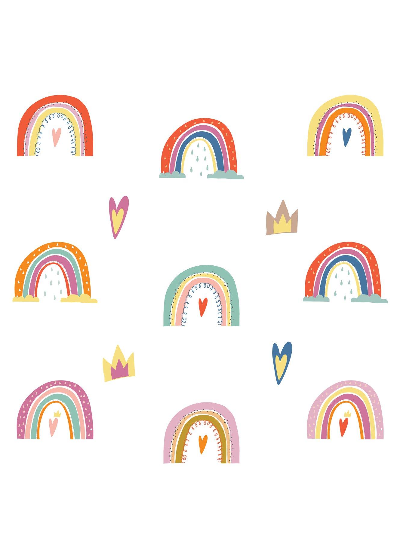 Image 5 of 7 of Walplus Colourful Hand-drawn Rainbows Wall Stickers For Nursery Kids Bedroom Decor