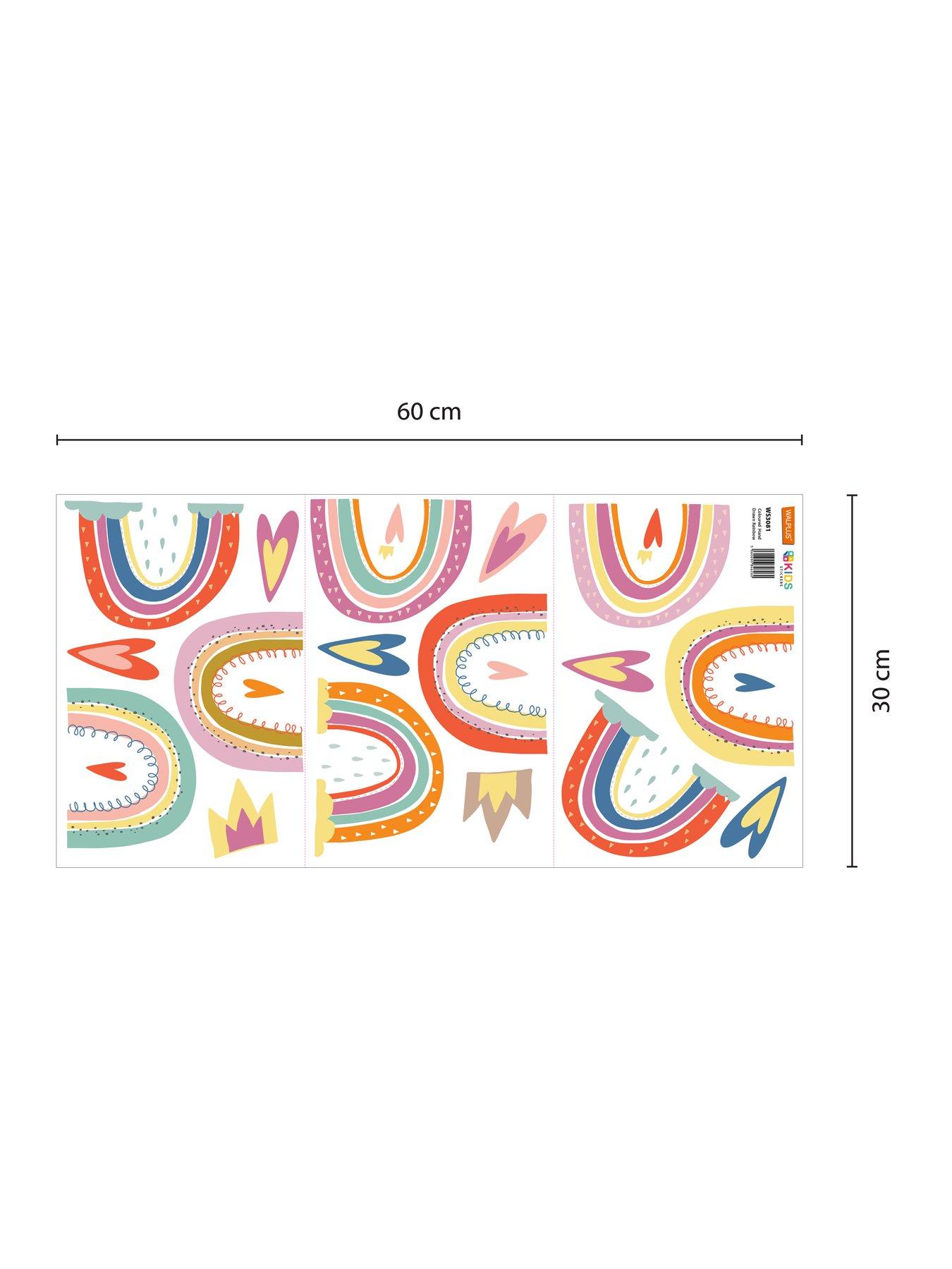 Image 7 of 7 of Walplus Colourful Hand-drawn Rainbows Wall Stickers For Nursery Kids Bedroom Decor