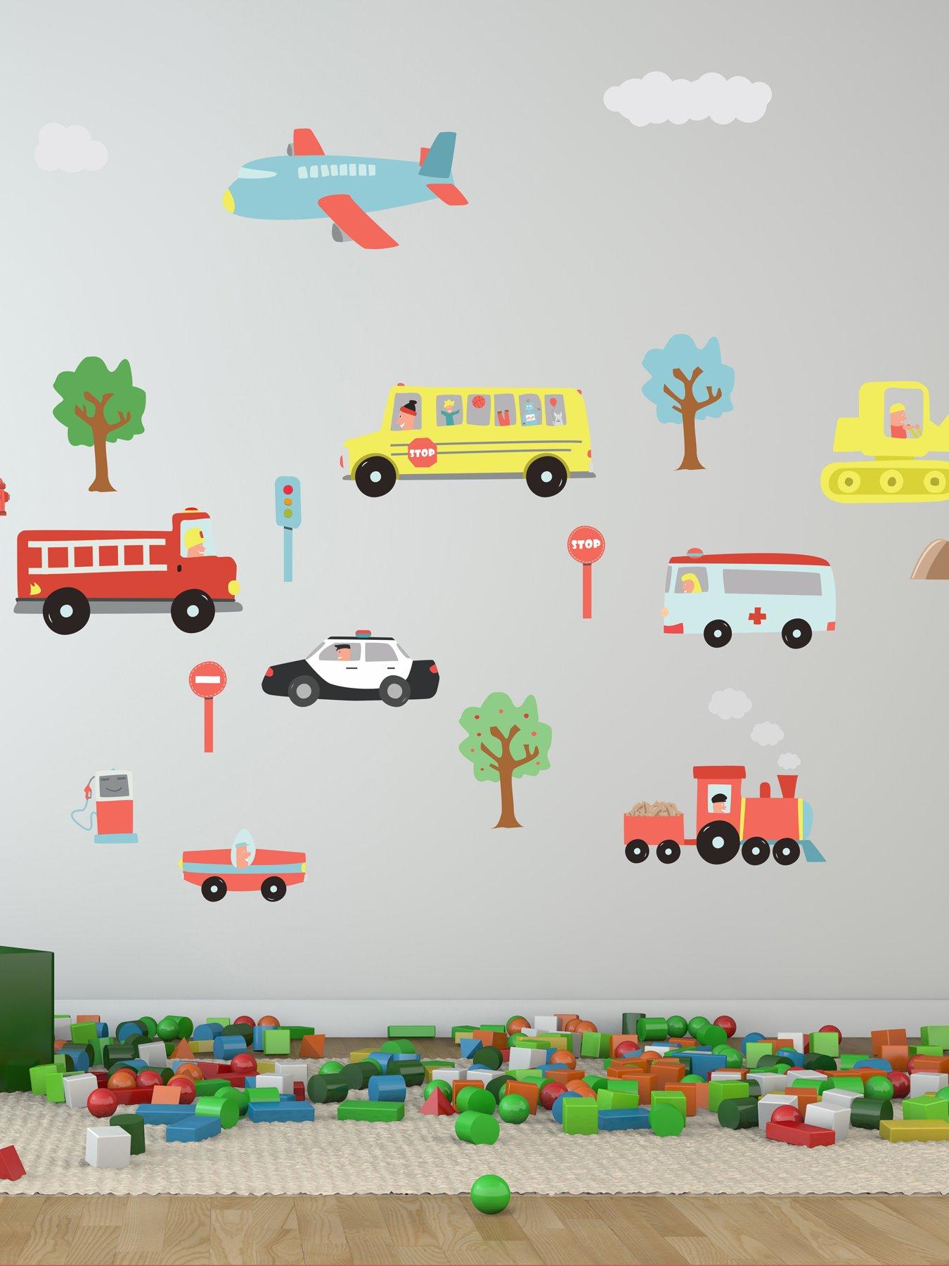 Walplus Happy Cars Wall Stickers For Kids Bedroom Playroom Nursery Decor