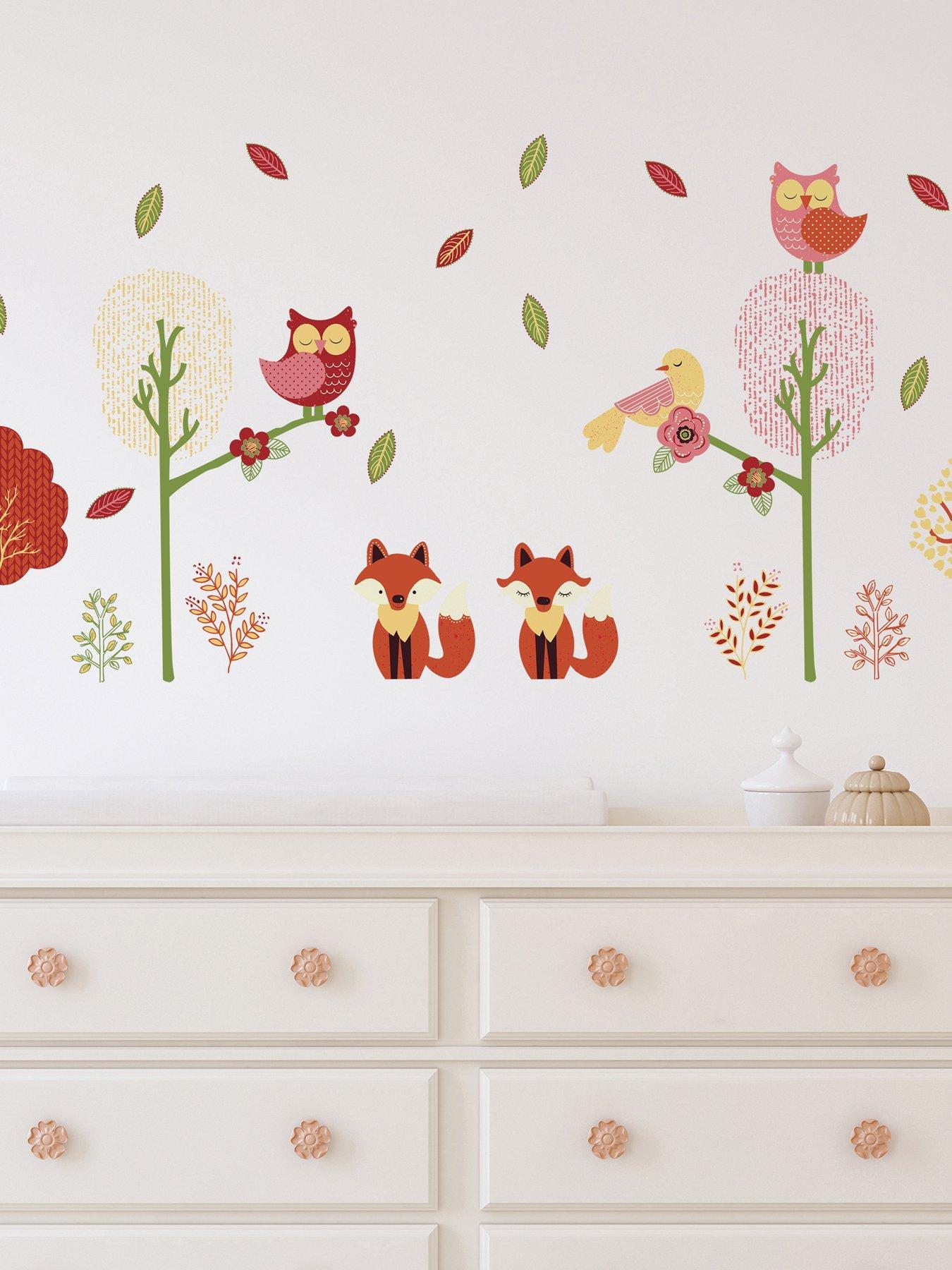 Image 3 of 5 of Walplus Fox Forest Animal Wall Stickers For Kids Nursery Bedroom Woodland Decor